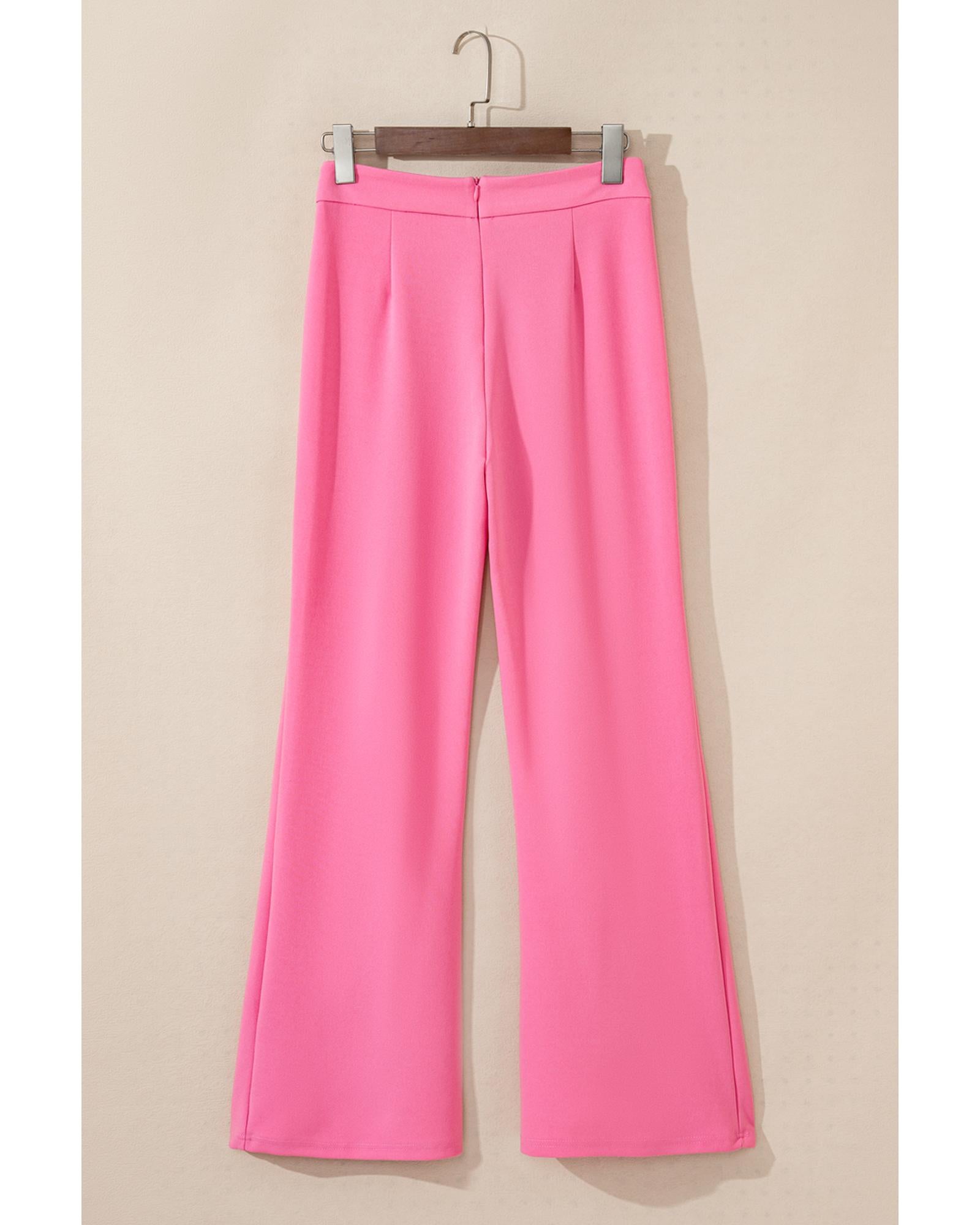 Sachet Pink High Waist Central Seam Flared Pants - M