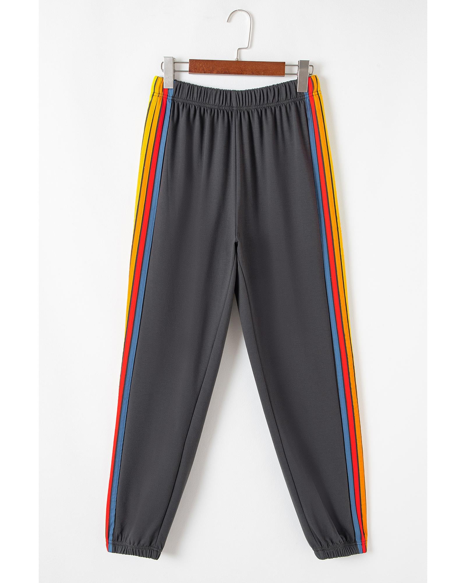 Dark Grey Counting Rainbows High Waist Sweatpants - XL