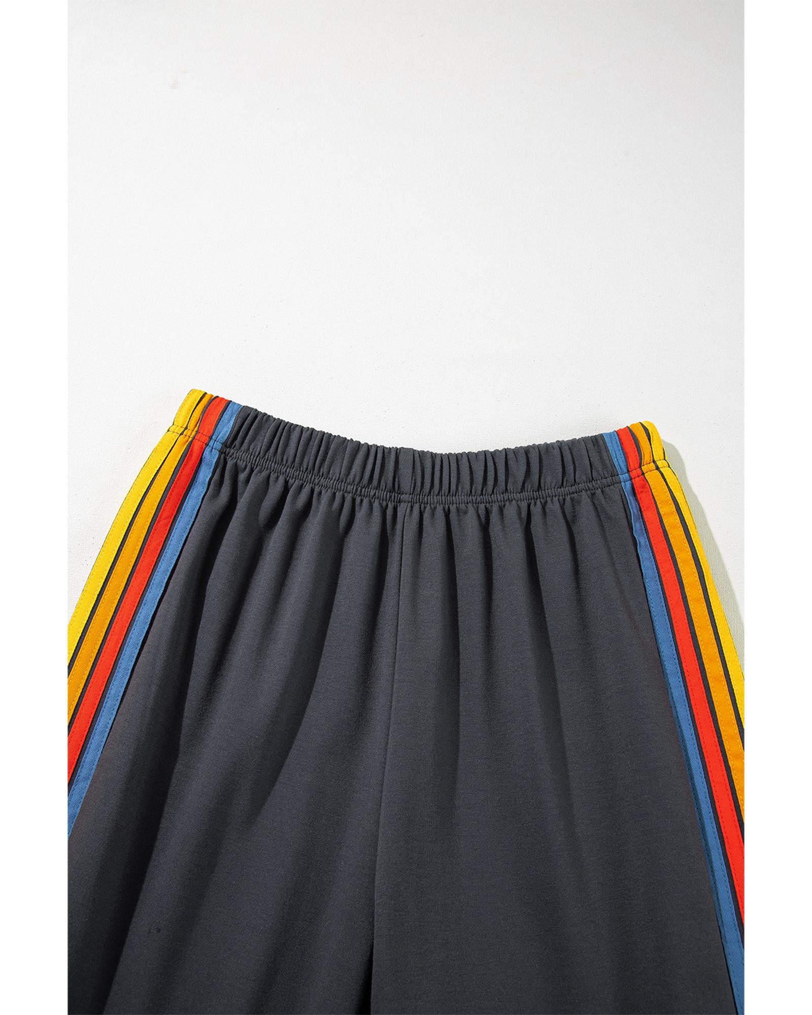 Dark Grey Counting Rainbows High Waist Sweatpants - XL