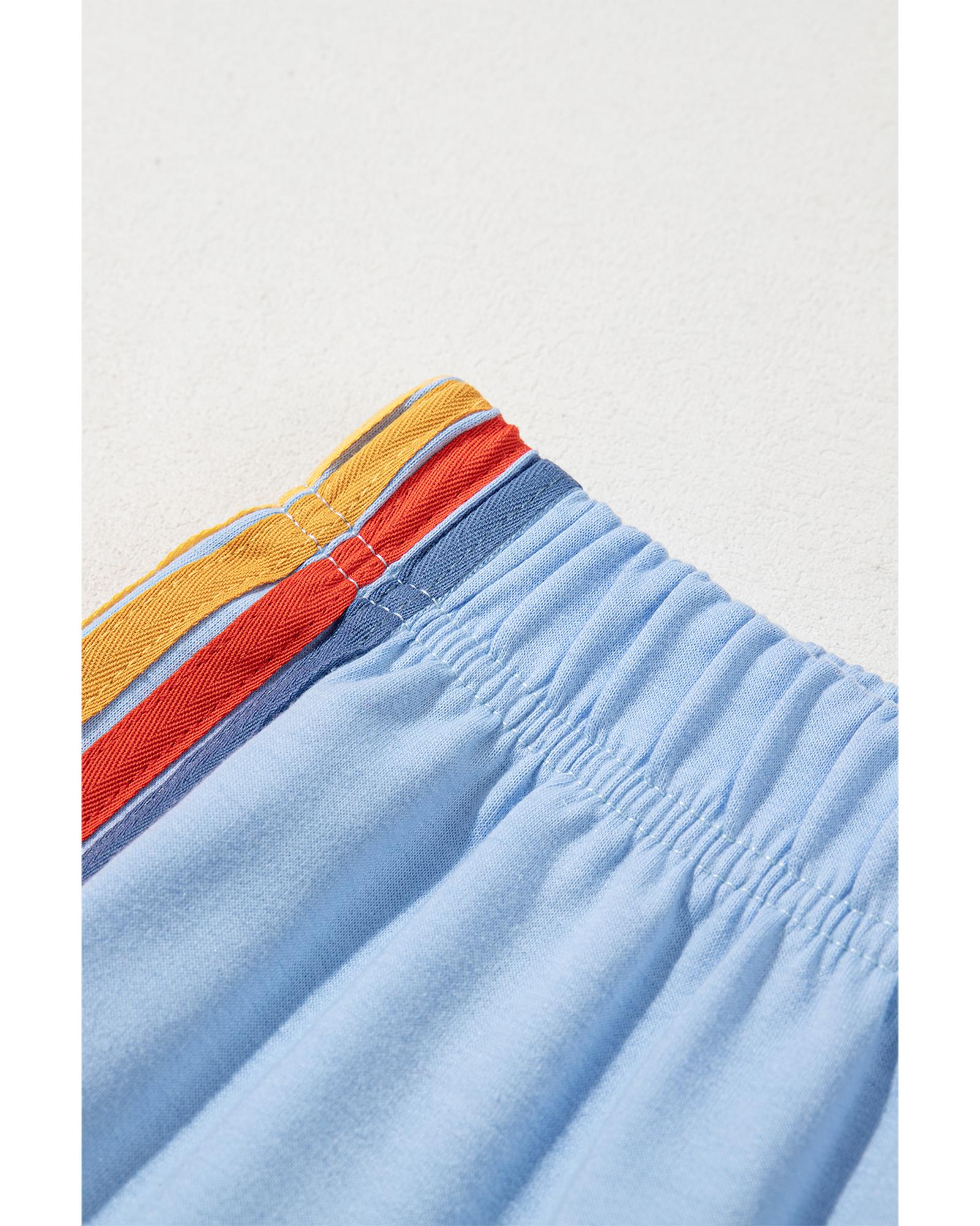 Light Blue Counting Rainbows High Waist Sweatpants - XL