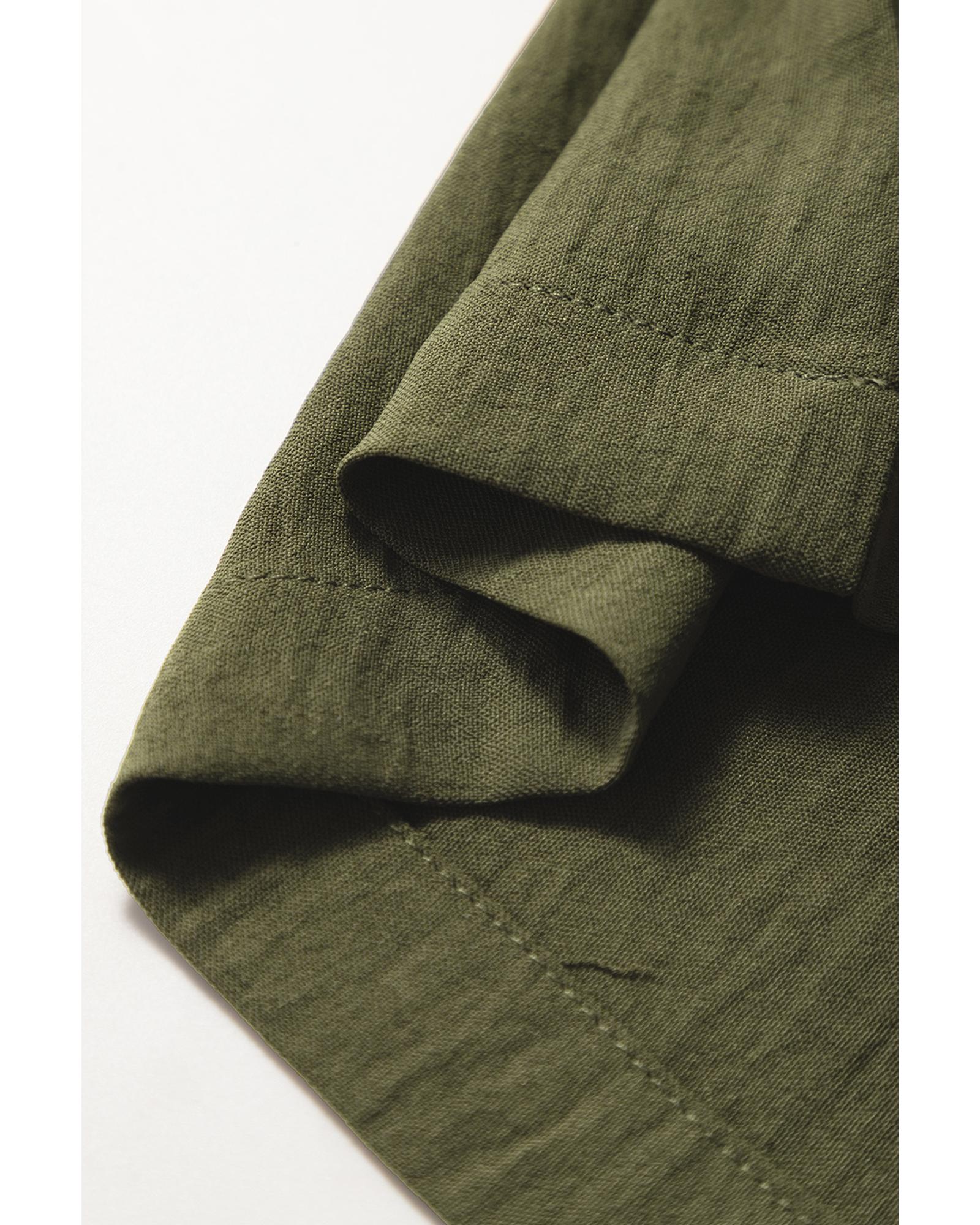 Jungle Green Solid Color Buttoned Straight Leg Overall - XL