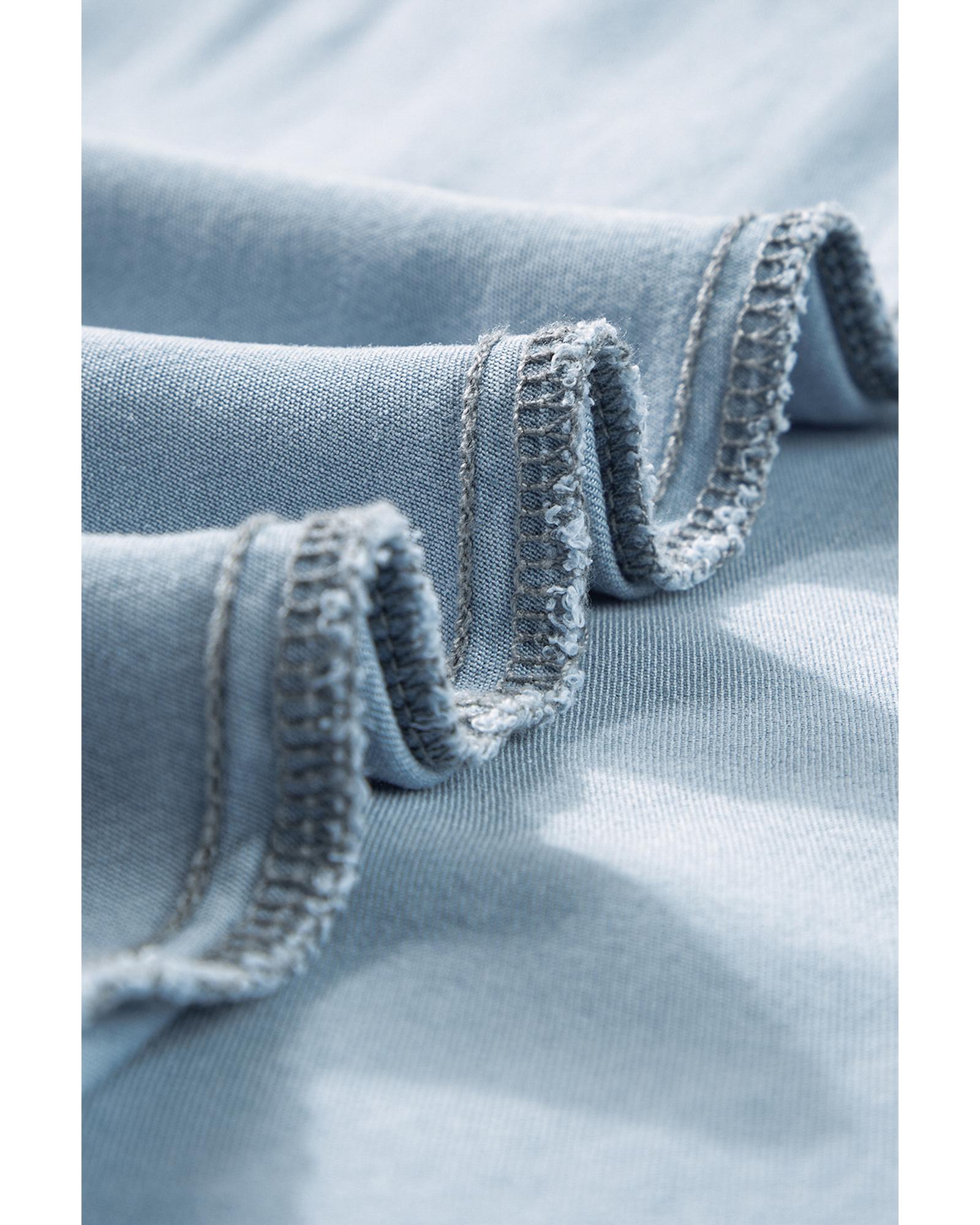 Mist Blue Fully Buttoned Long Denim Skirt - XL