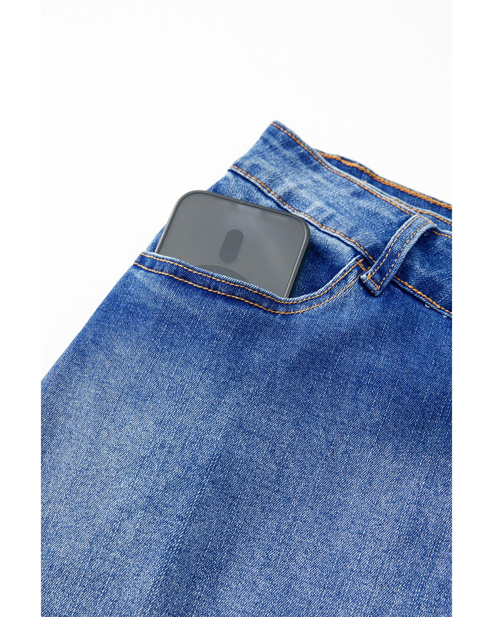 Ashleigh Blue Wrapped Crossed Waist Denim Mini Skirt - L