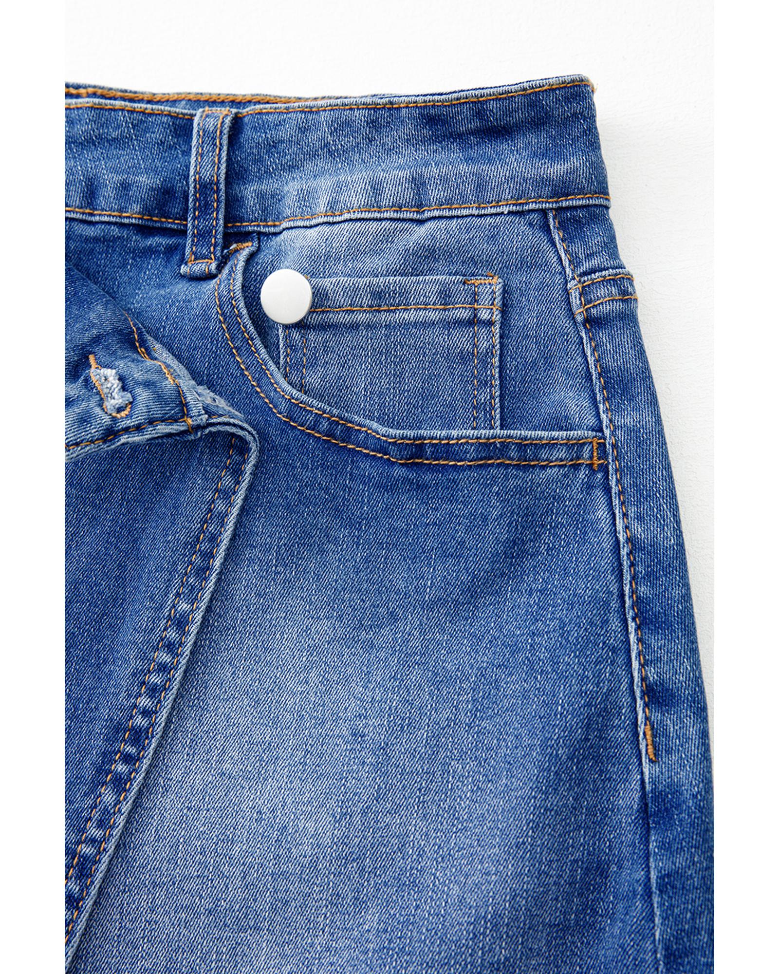 Ashleigh Blue Wrapped Crossed Waist Denim Mini Skirt - XL
