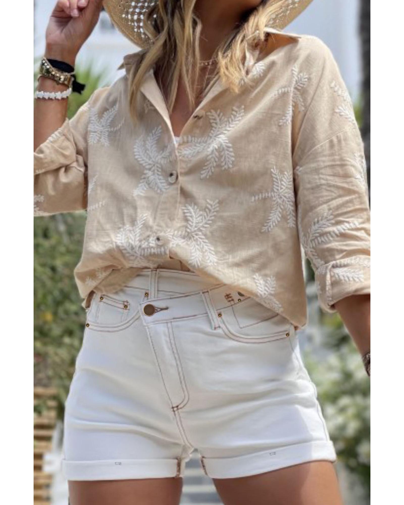 White Asymmetric Waist Design Stylish Denim Shorts - 10 US