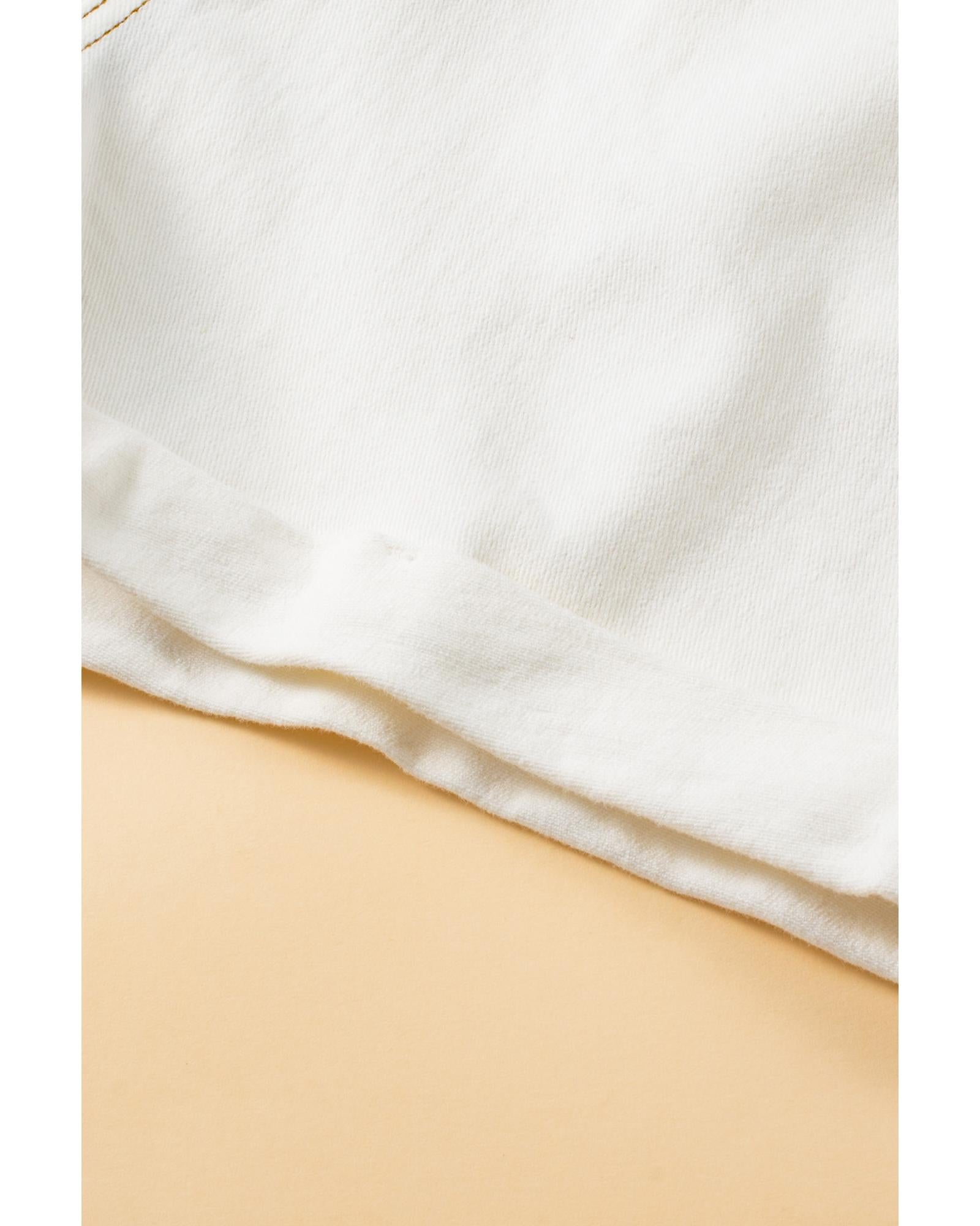 White Asymmetric Waist Design Stylish Denim Shorts - 10 US