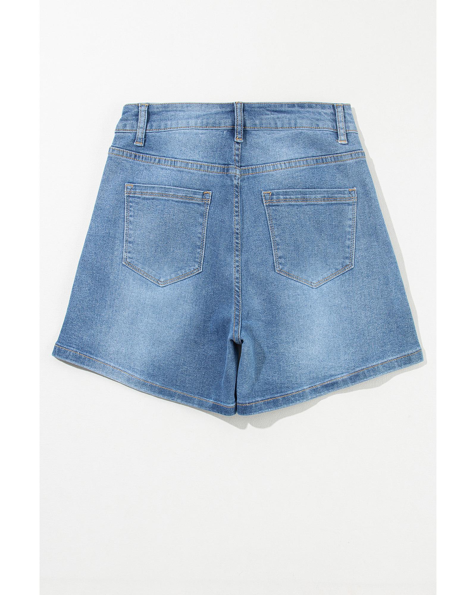 Ashleigh Blue Rhinestone Embellished Denim Shorts - 12 US