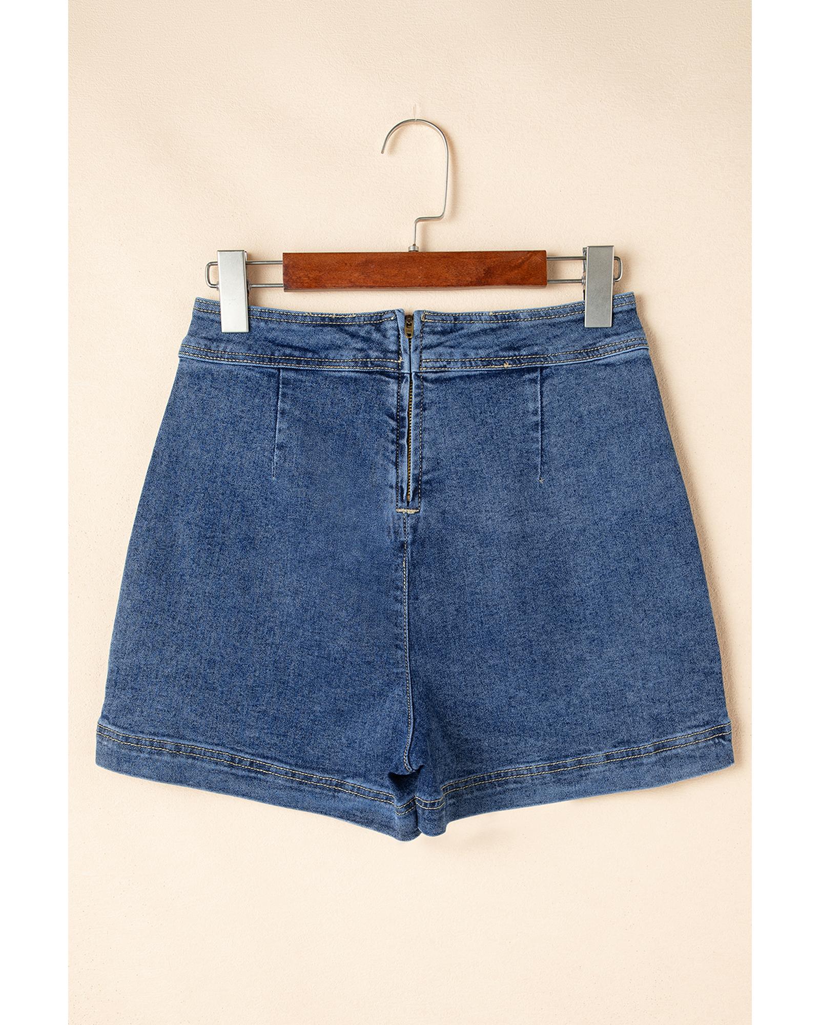 Ashleigh Blue Faux Wrapped Mini Denim Skort - 6 US