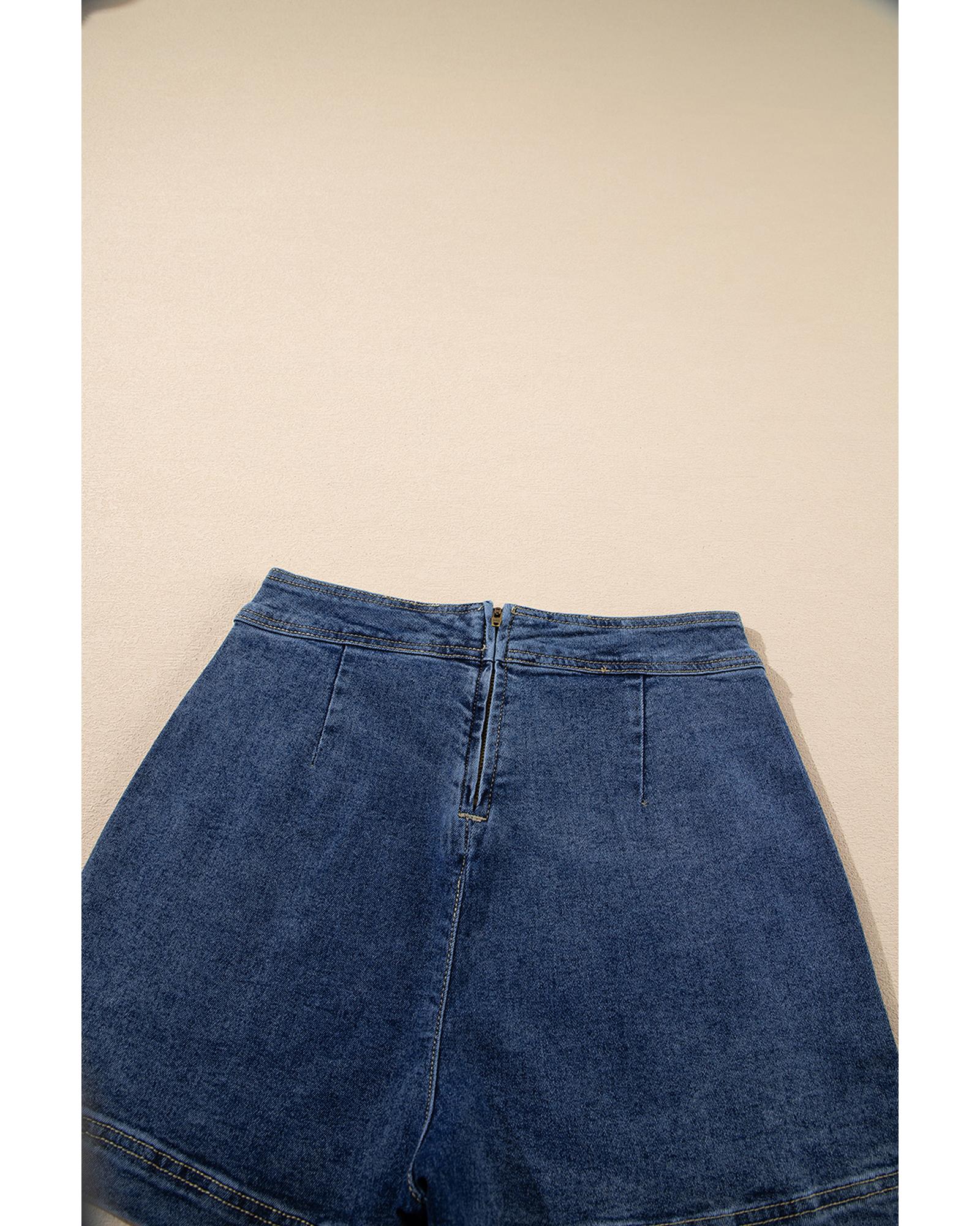 Ashleigh Blue Faux Wrapped Mini Denim Skort - 6 US