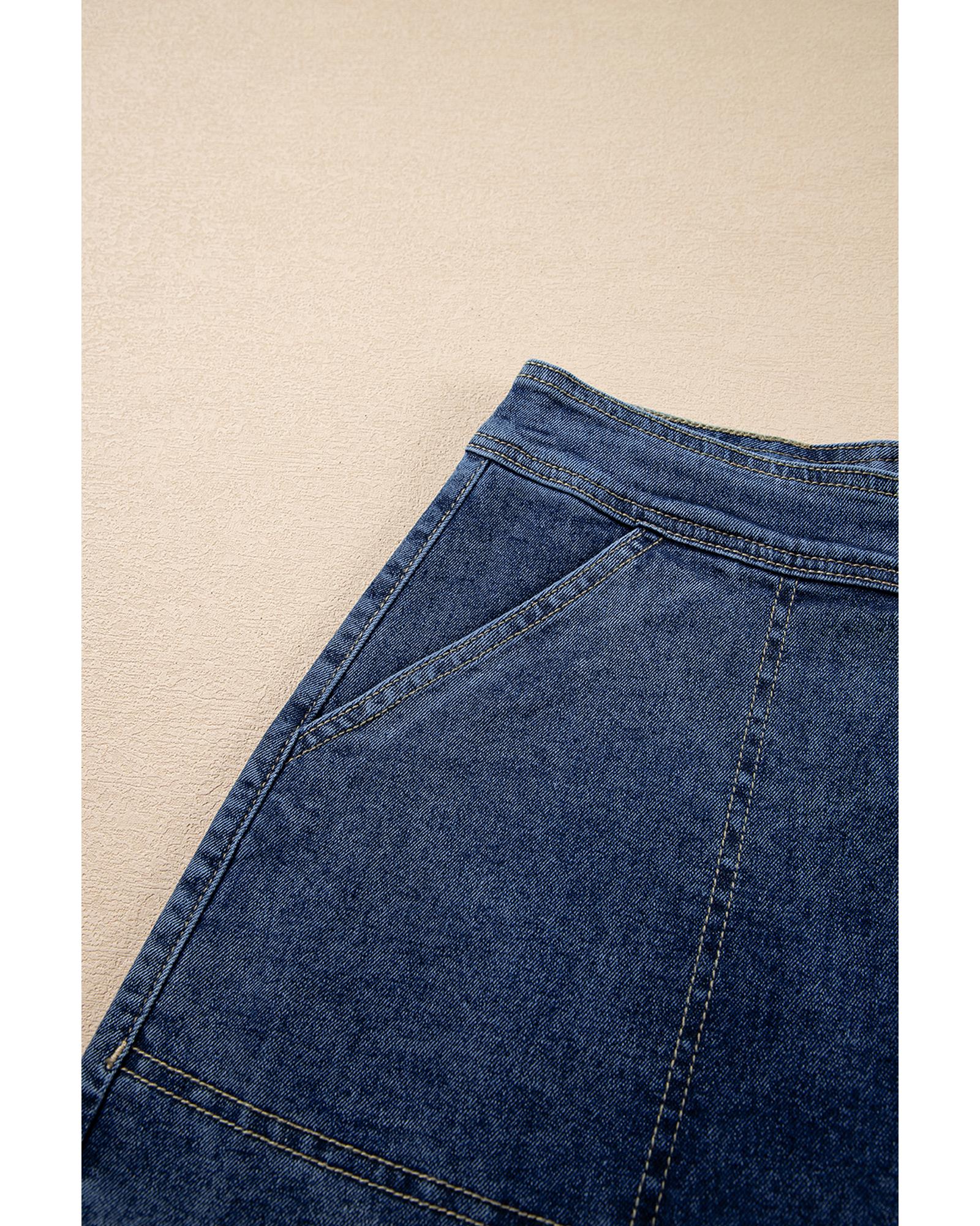 Ashleigh Blue Faux Wrapped Mini Denim Skort - 6 US