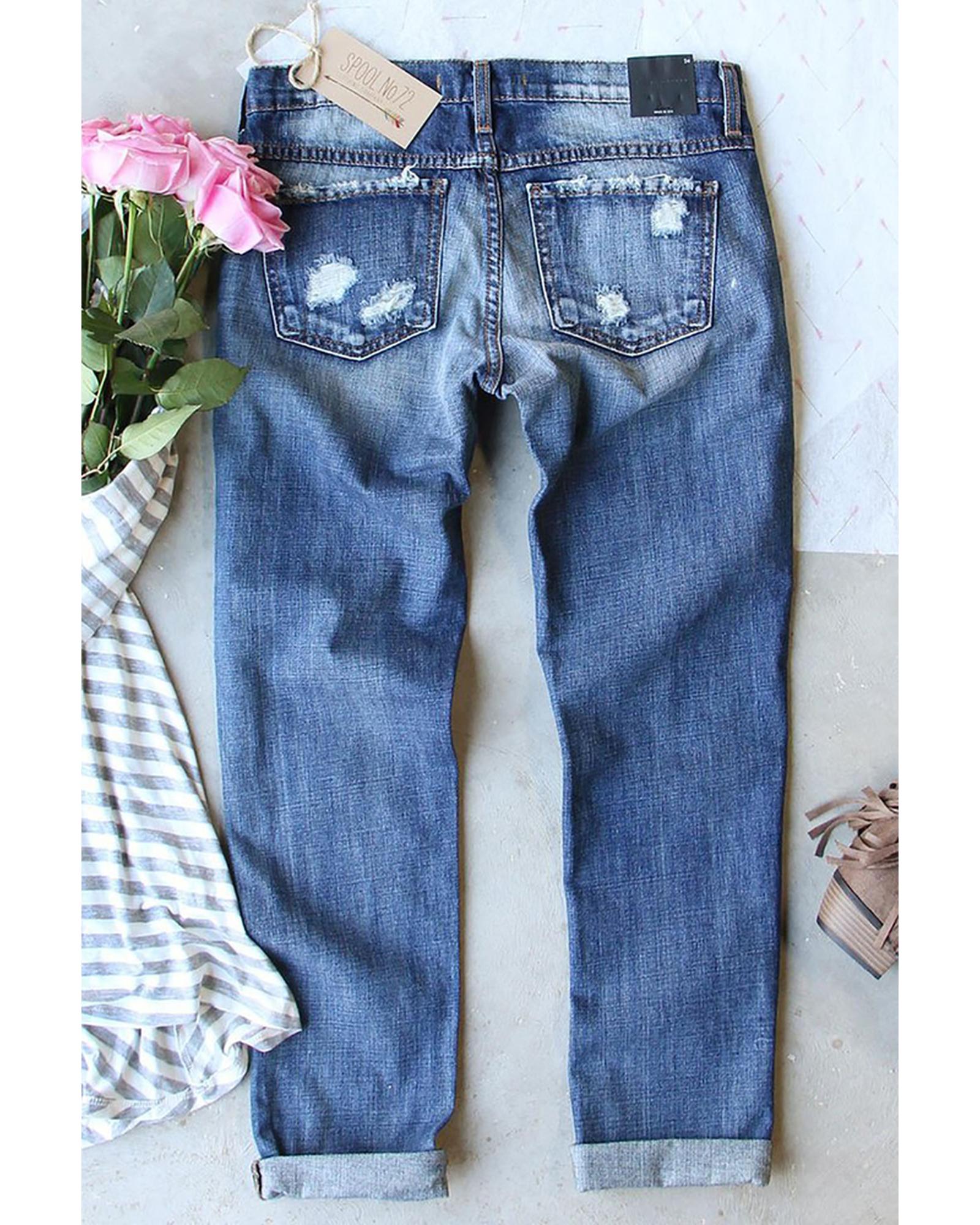 Azura Exchange Heart Patchwork Jeans - 16 US