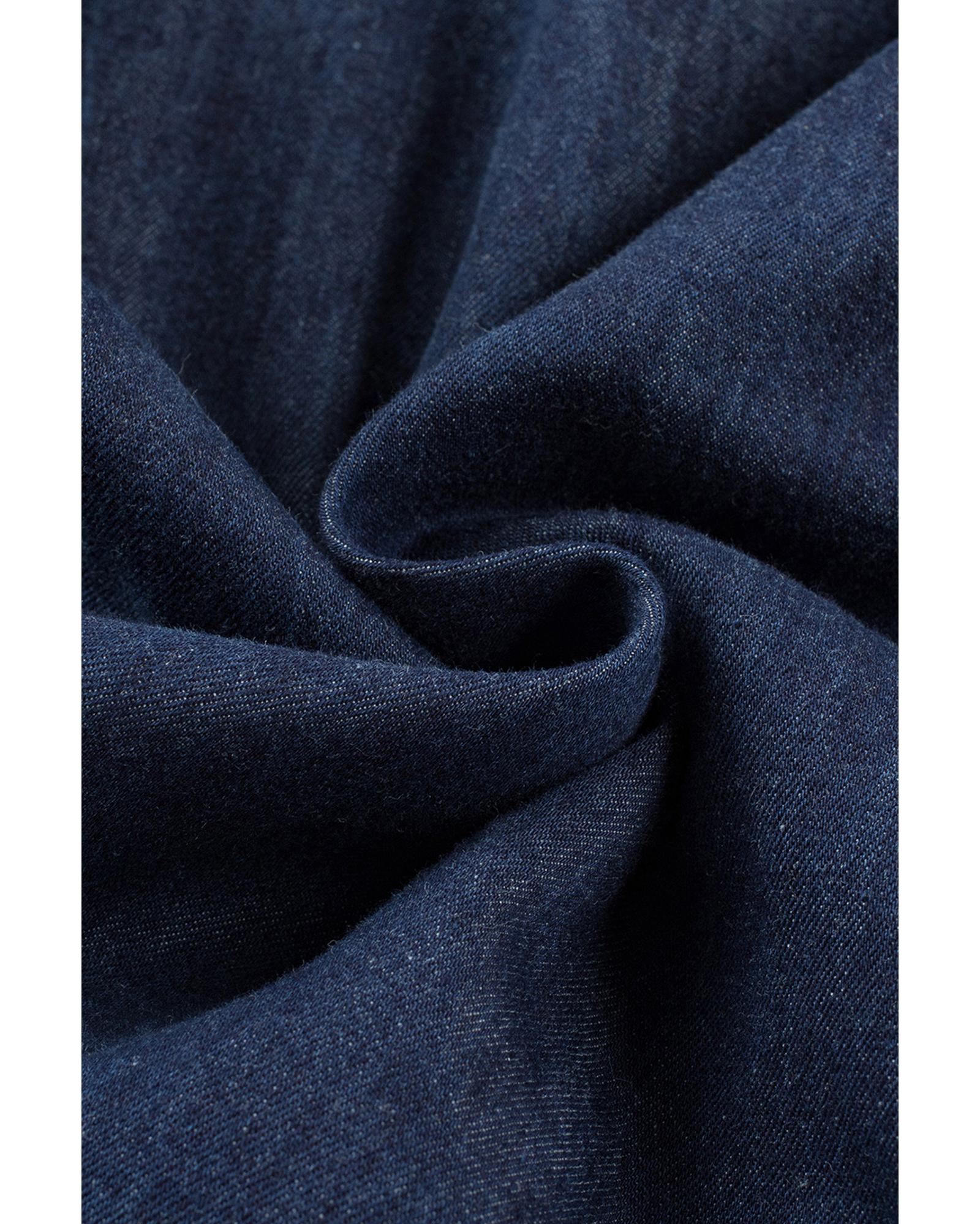 Real Teal Sleeveless Tiered Chambray Maxi Dress - S