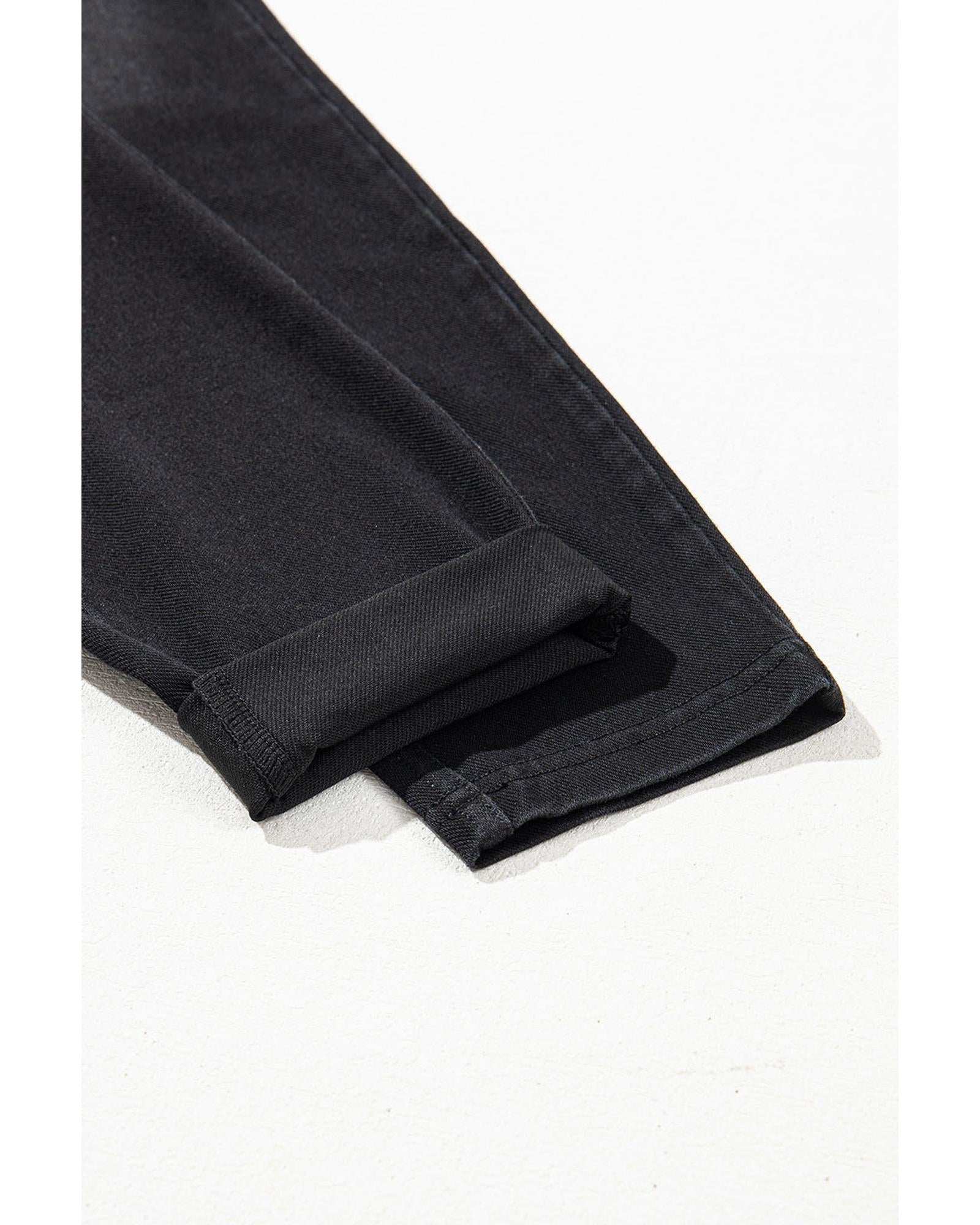 Black Arched Waist Stretchy Slim Fit Jeggings - S