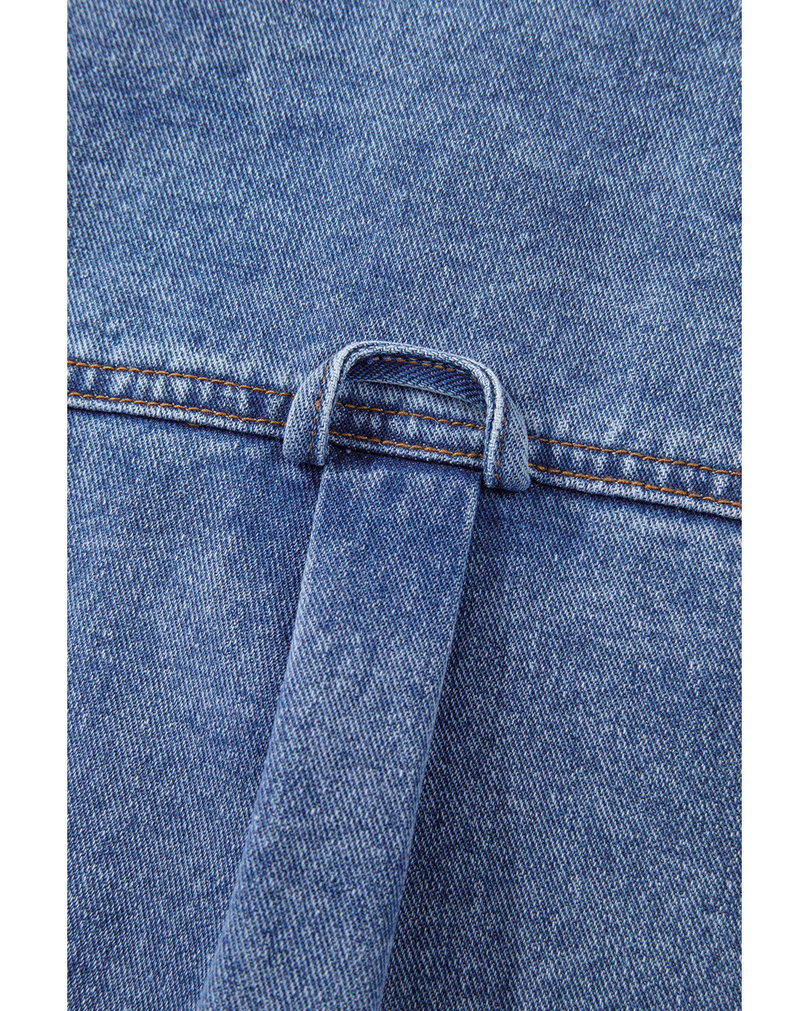 Ashleigh Blue Acid Wash Elastic Hem Button Up Denim Vest - L