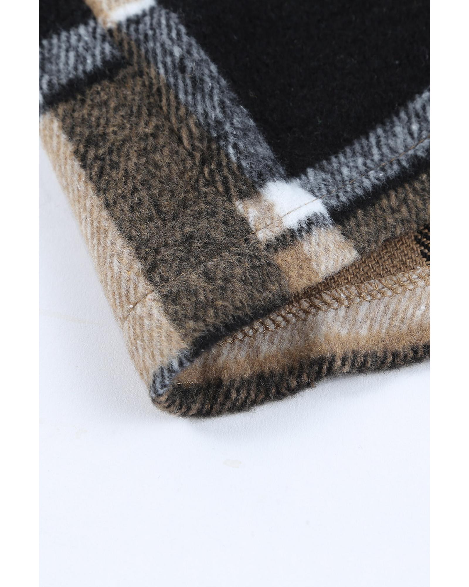 Azura Exchange Plaid Print Buttoned Shirt Jacket - XL