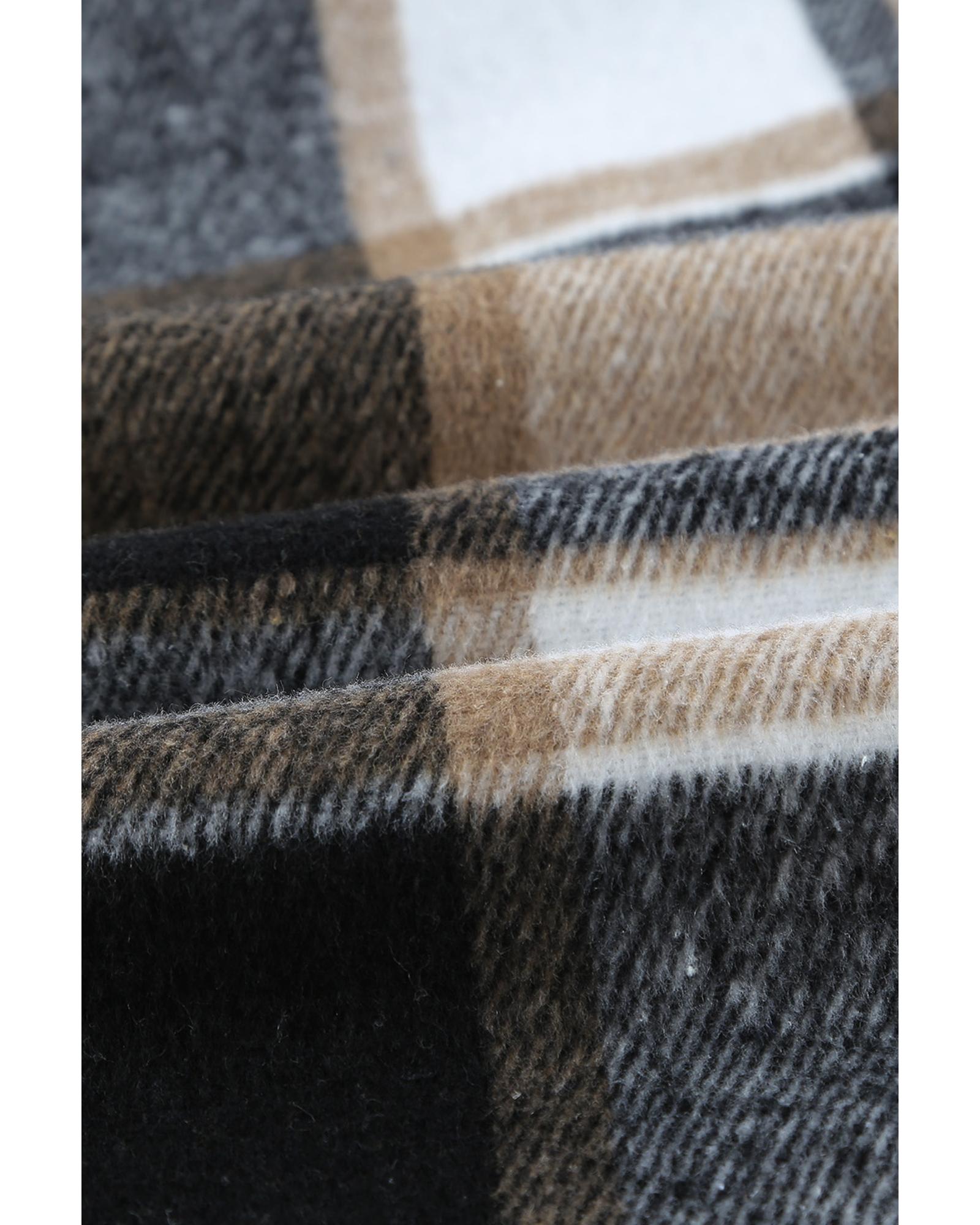 Azura Exchange Plaid Print Buttoned Shirt Jacket - XL