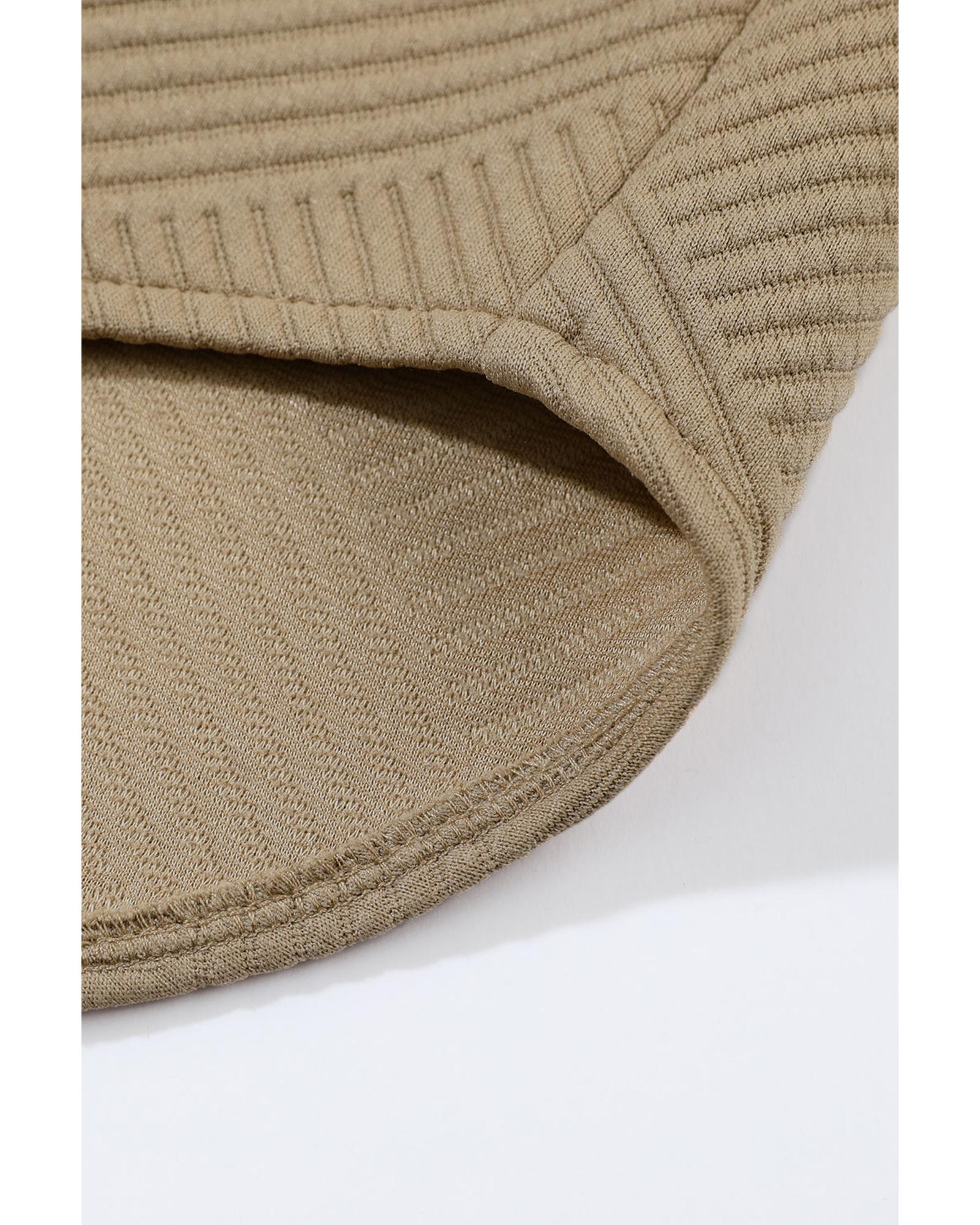 Khaki Solid Textured Flap Pocket Buttoned Shacket - XL