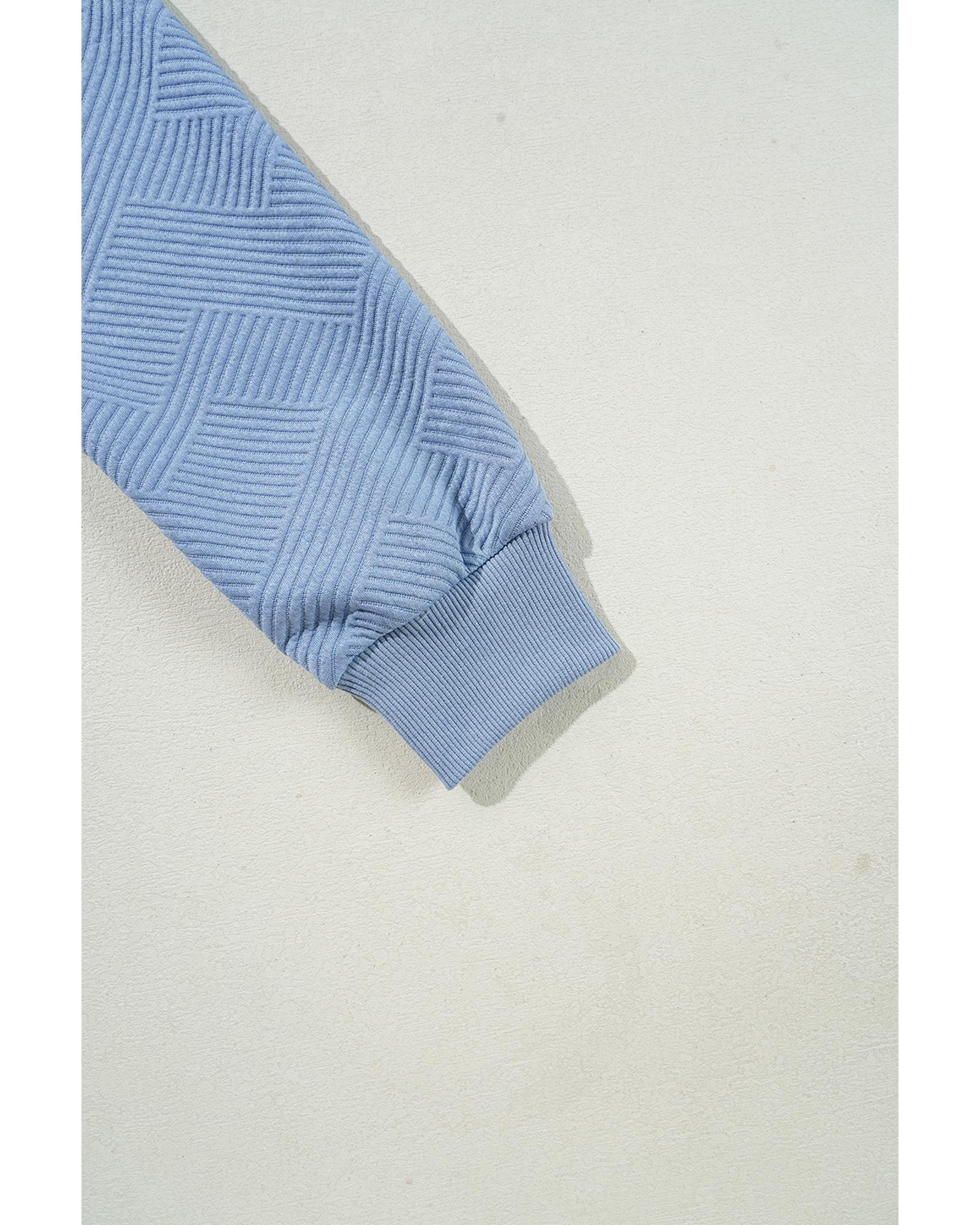 Myosotis Solid Textured Stand Neck Zipper Bomber Jacket - XL