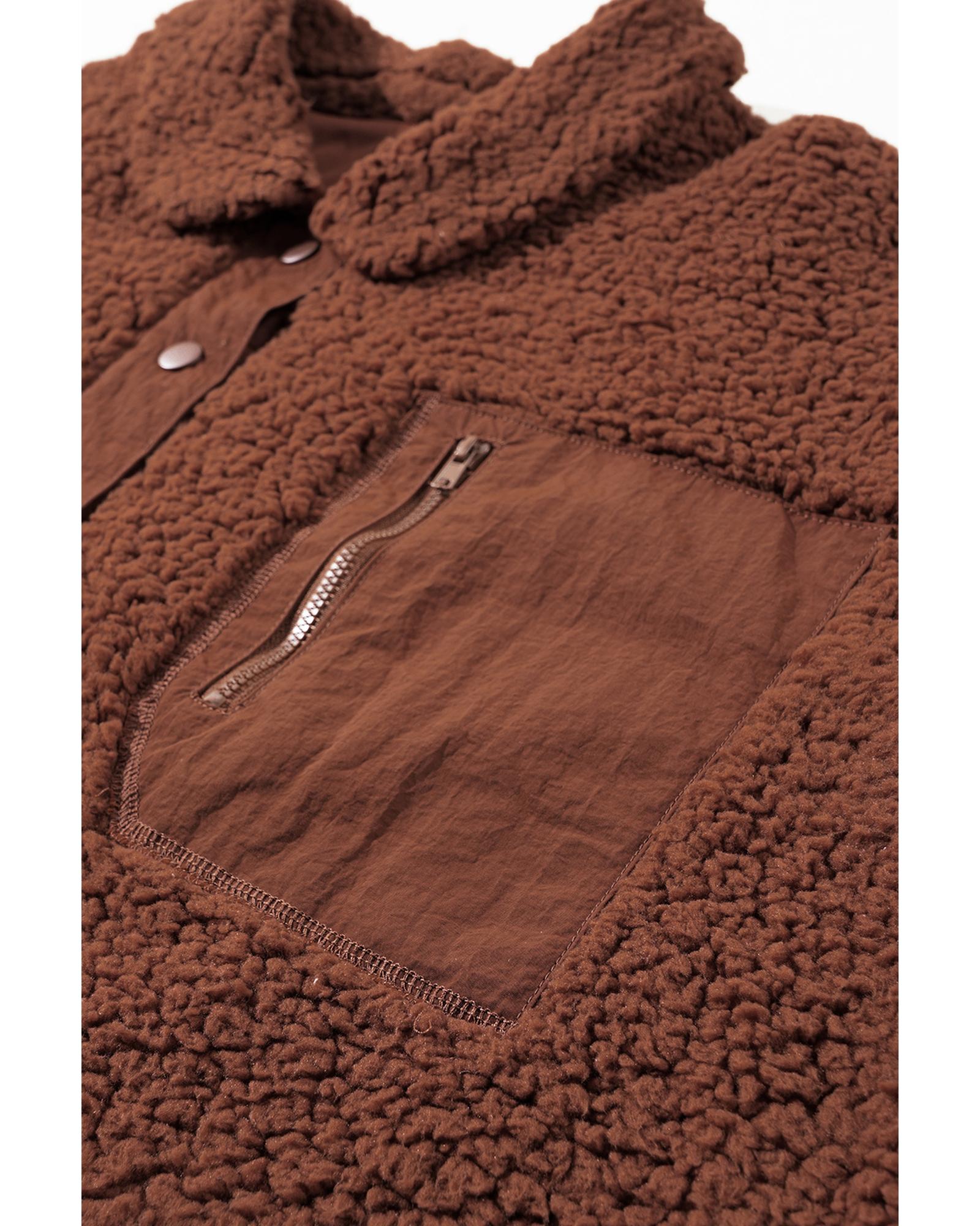 Red Clay Faux Shearling Teddy Bear Jacket - XL