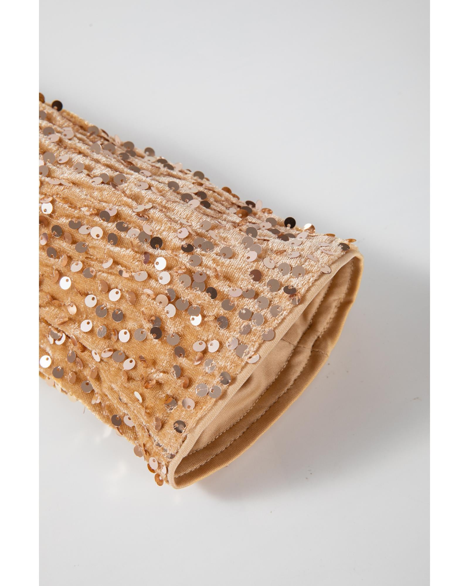 Golden Fleece Sequined Open Front Cropped Jacket - M