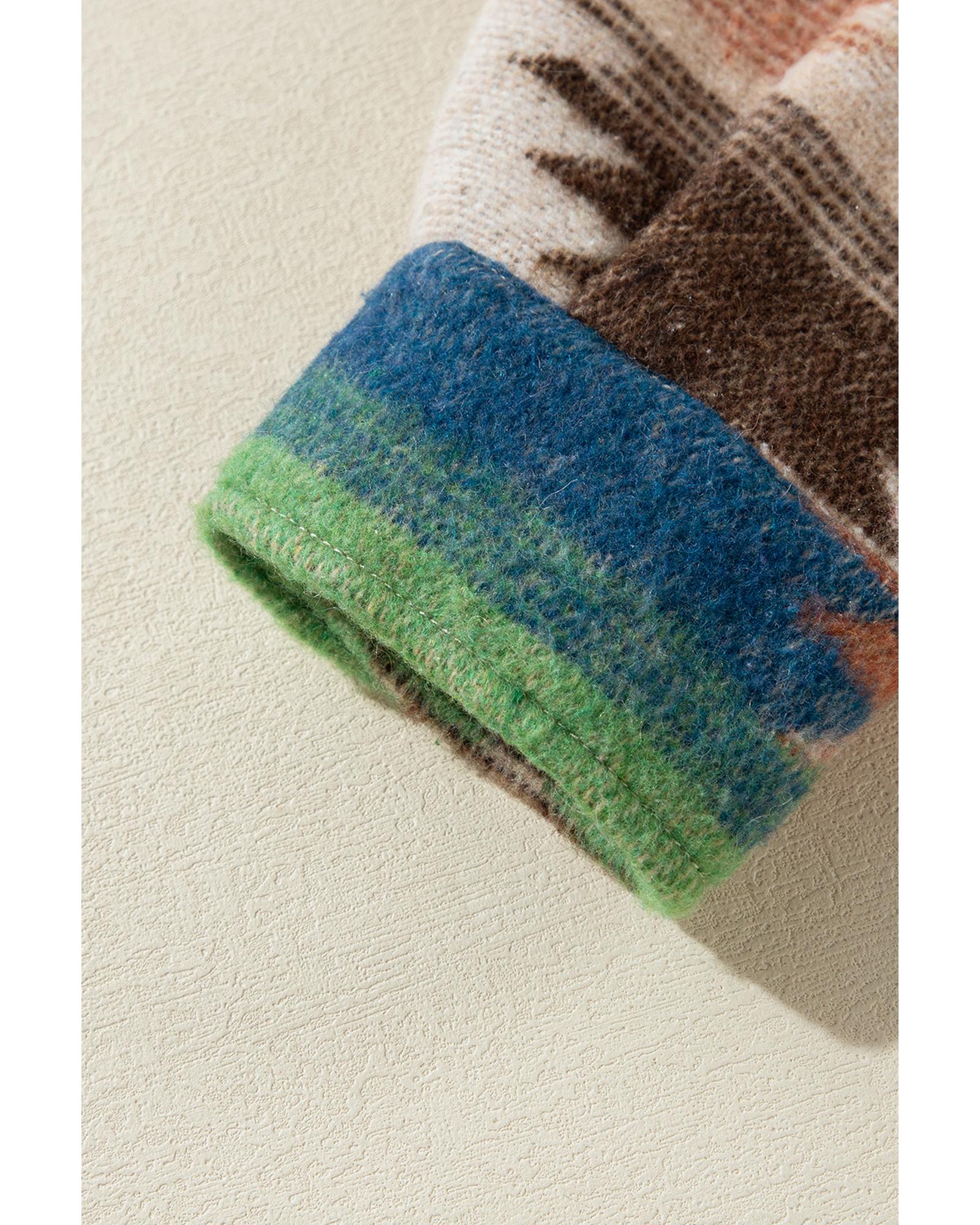 White Aztec Print Button Up Shacket - S