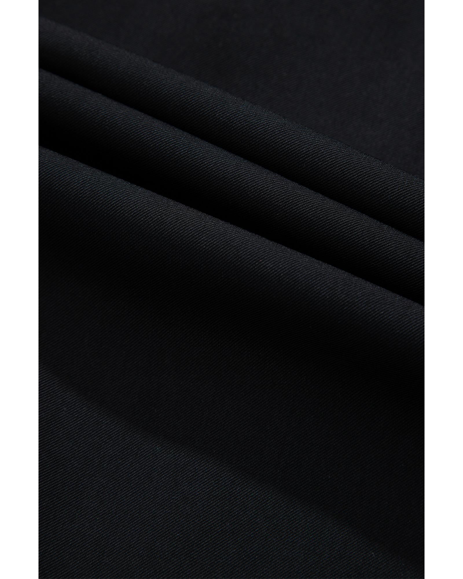 Black Collar Tab Sleeve Zip Up Flap Detail Jacket - 2XL