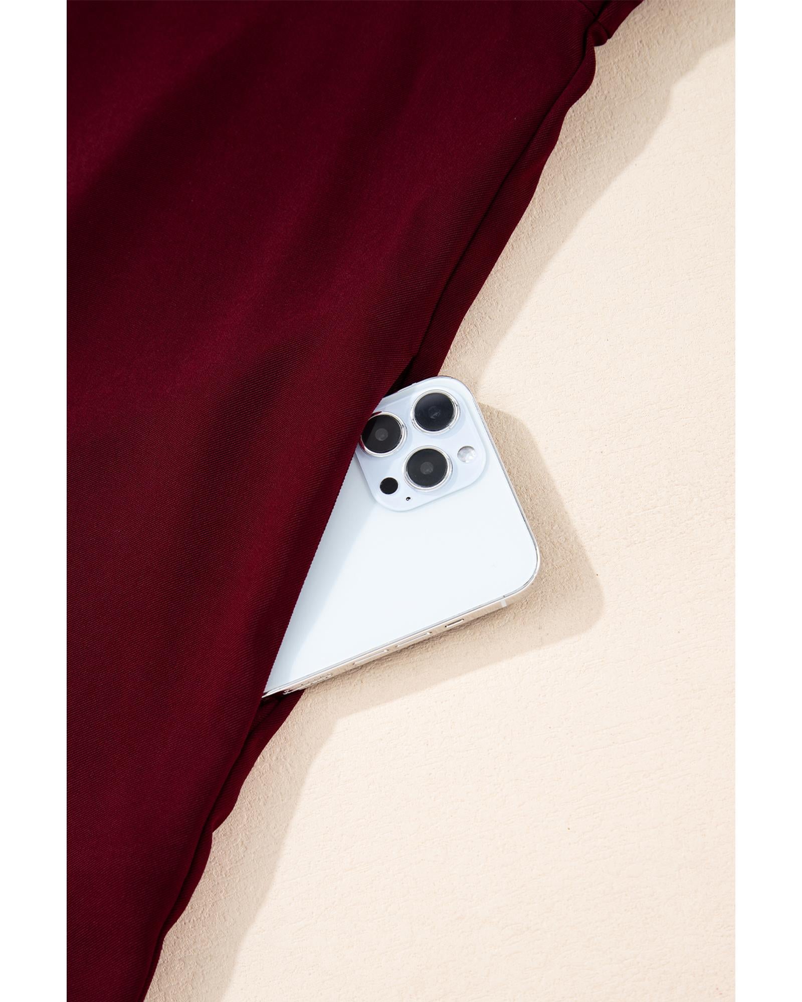 Red Dahlia Collar Tab Sleeve Zip Up Flap Detail Jacket - M