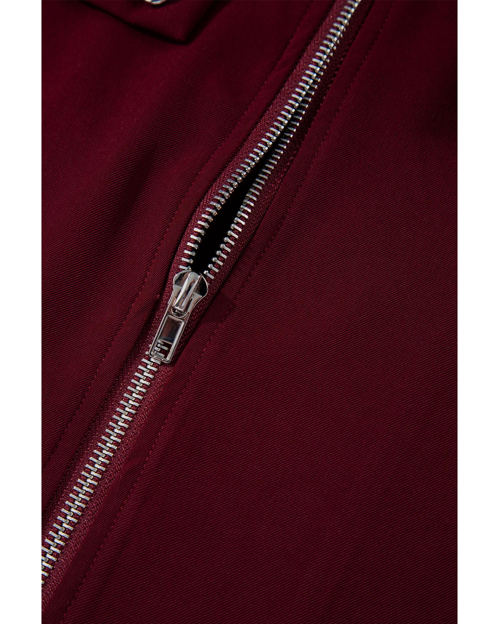 Red Dahlia Collar Tab Sleeve Zip Up Flap Detail Jacket - M