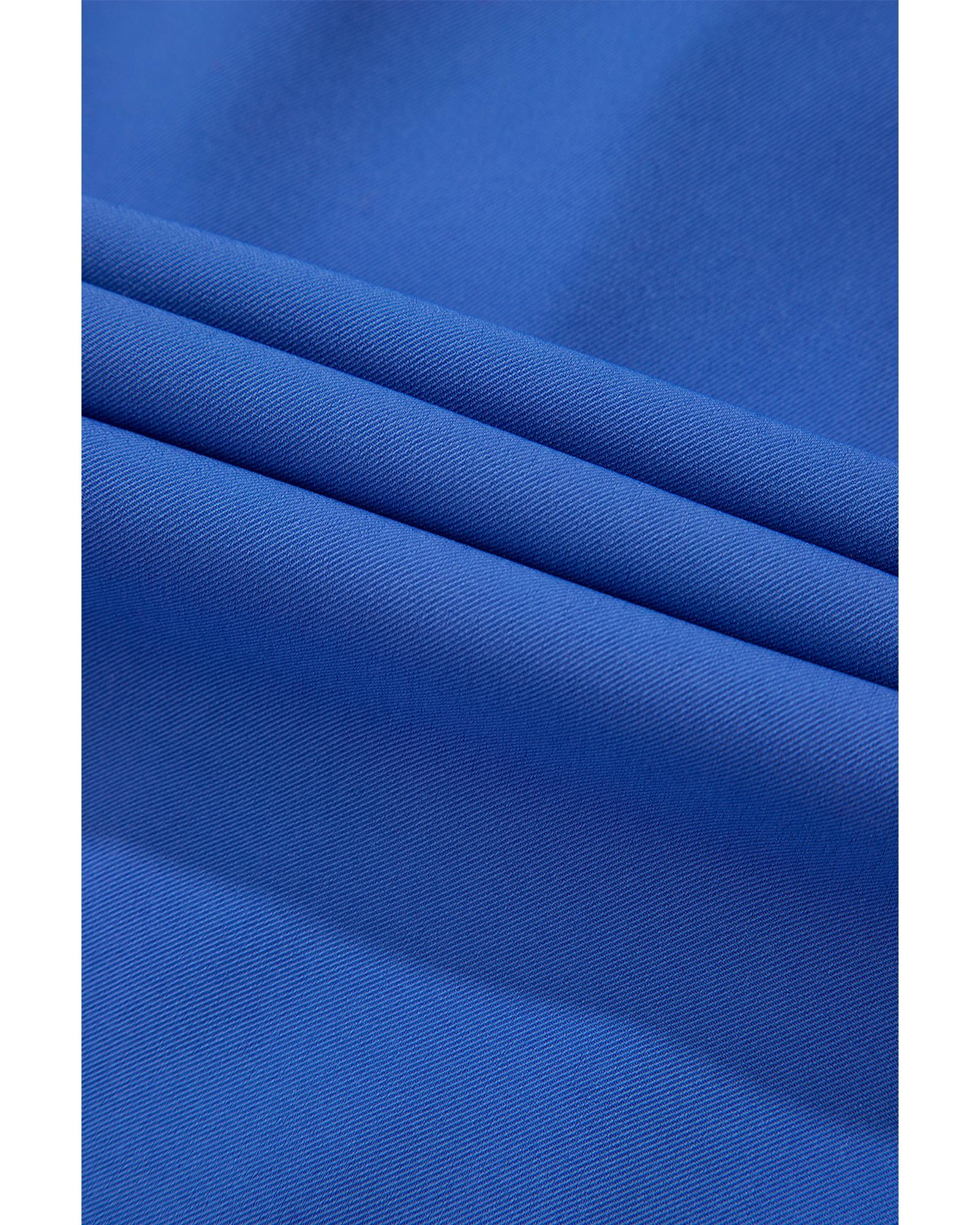 Dusk Blue Collar Tab Sleeve Zip Up Flap Detail Jacket - XL