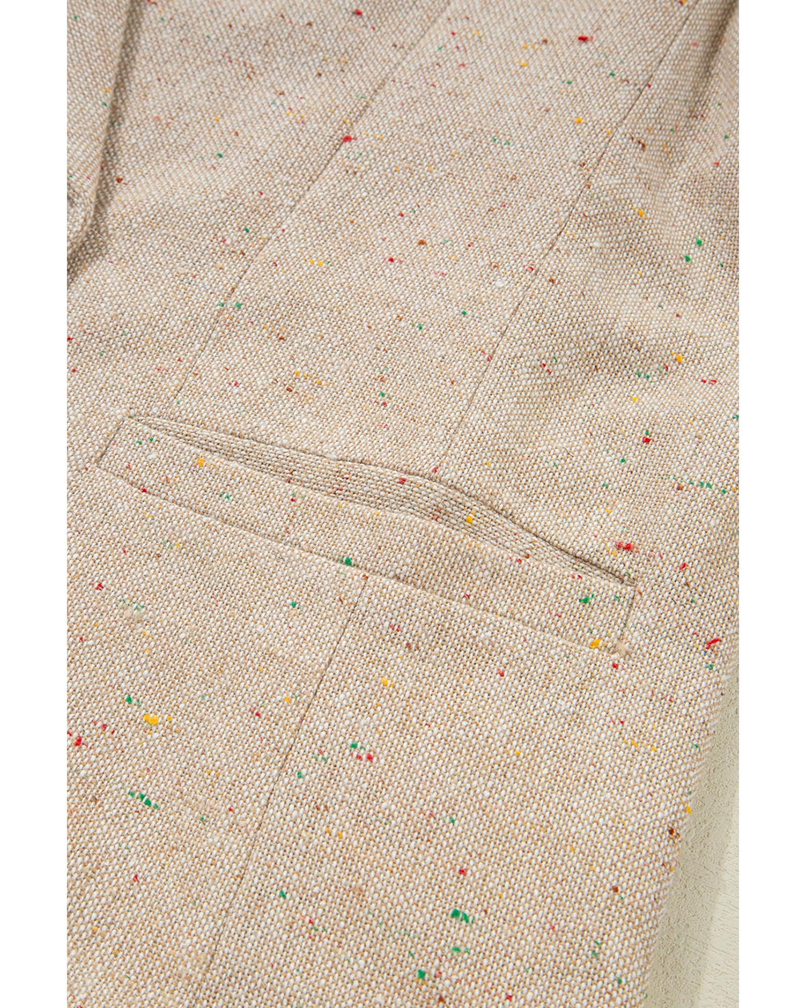 Oatmeal Single Breasted Elegant Suit Jacket - L