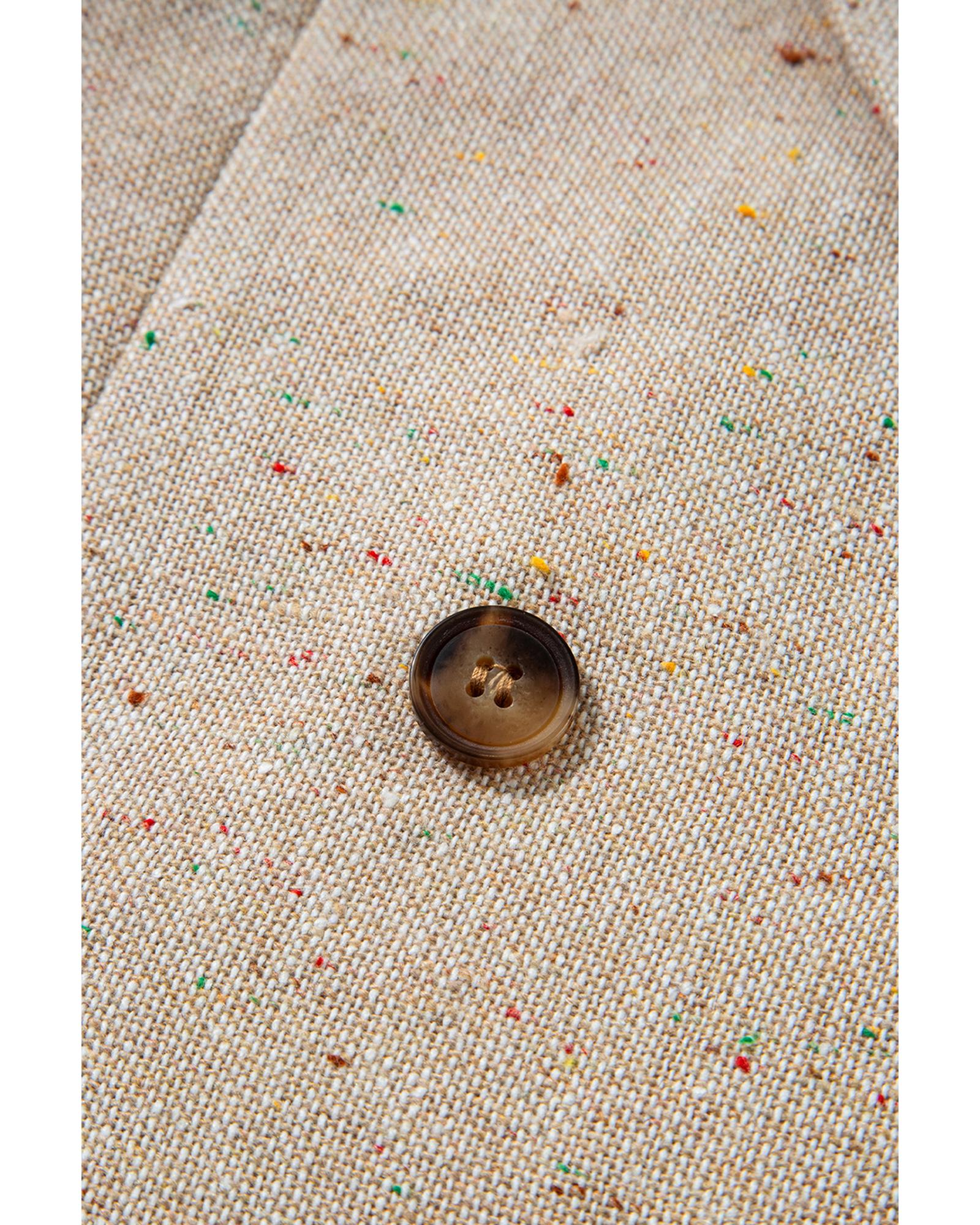 Oatmeal Single Breasted Elegant Suit Jacket - L