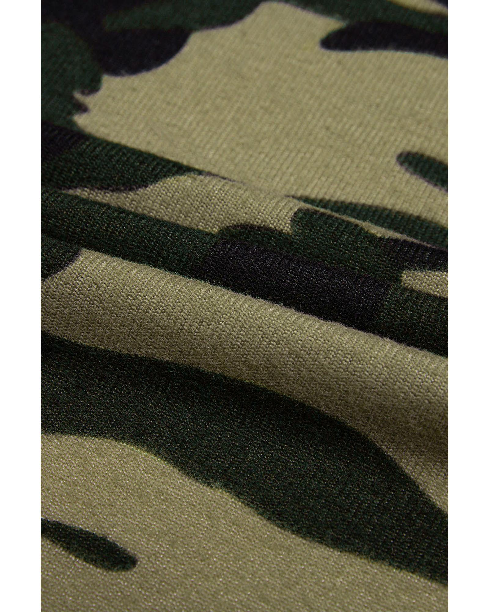 Green Camo Print Long Cardigan - M