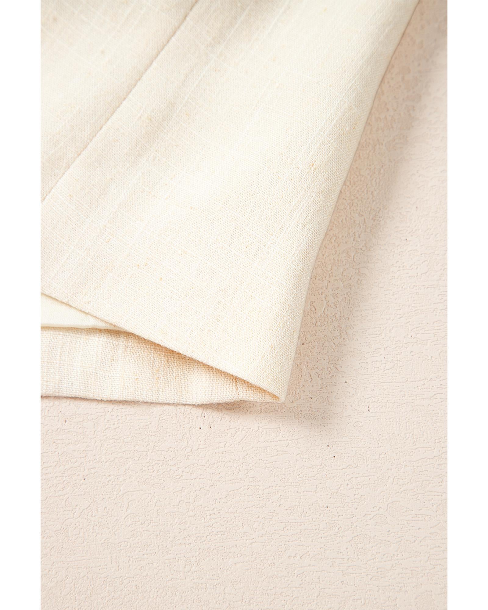 White Slim Fit Buttoned V Neck Vest - L