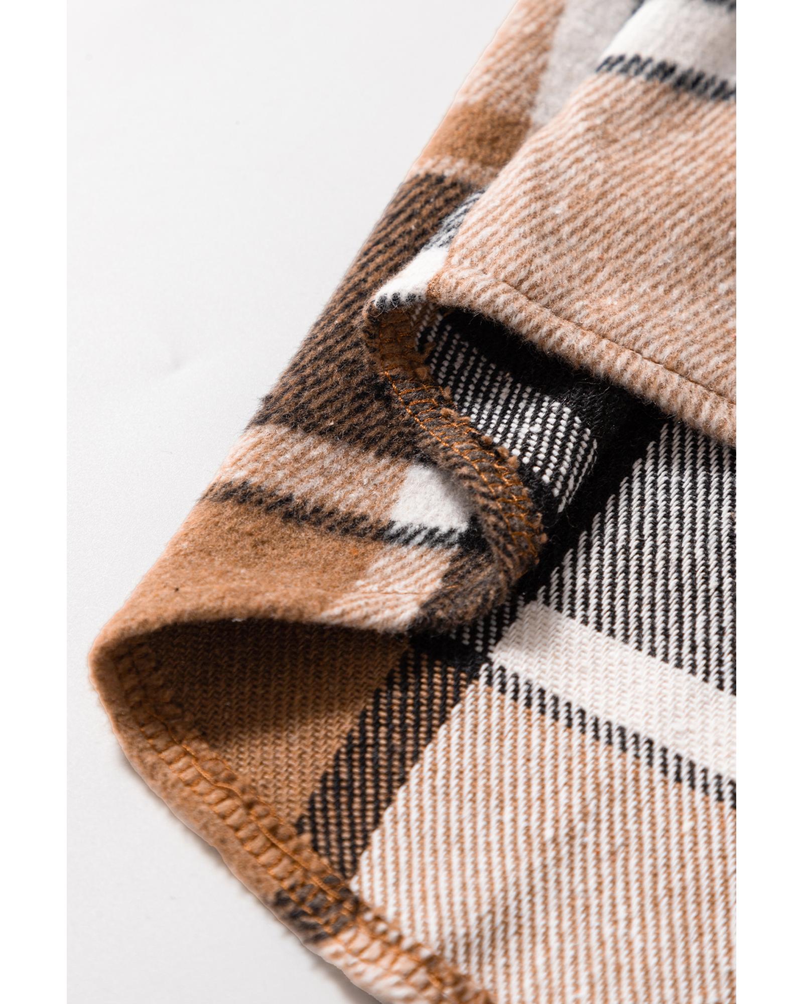 Straw Yellow Retro Plaid Button up Collared Vest - L