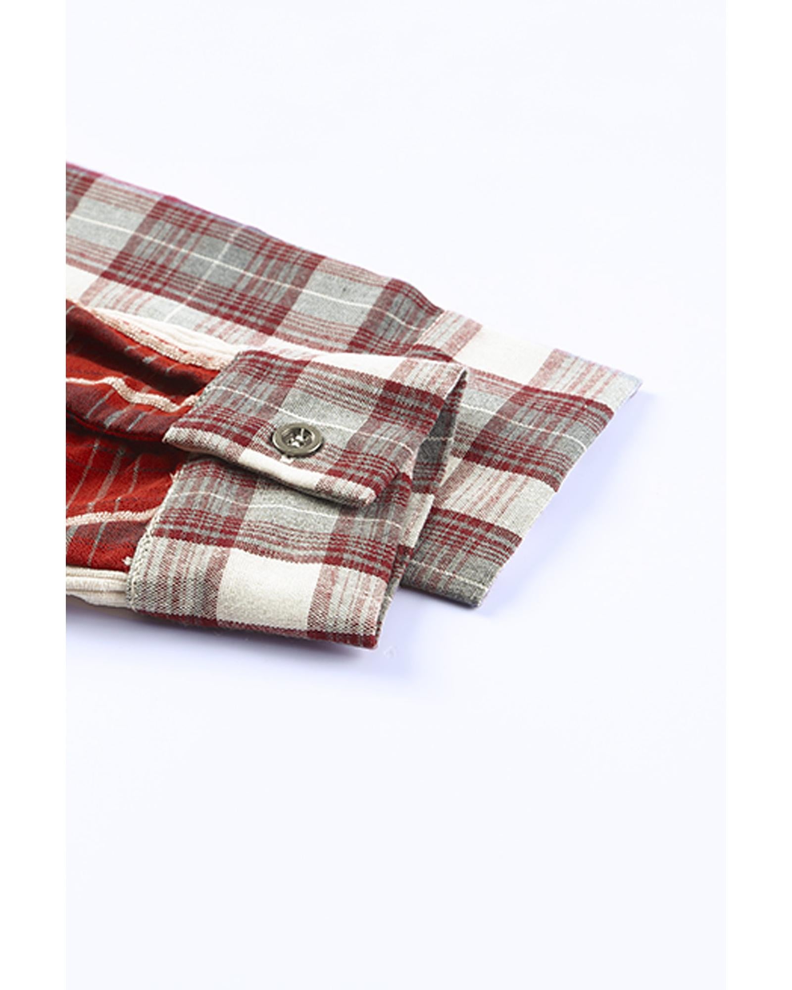 Plaid Corduroy Patchwork Shacket - 2XL