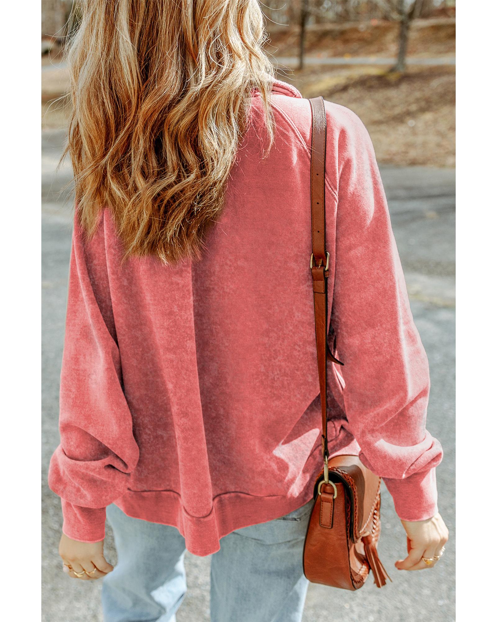 Red Vintage Washed Flap Pocket Button Shacket - L