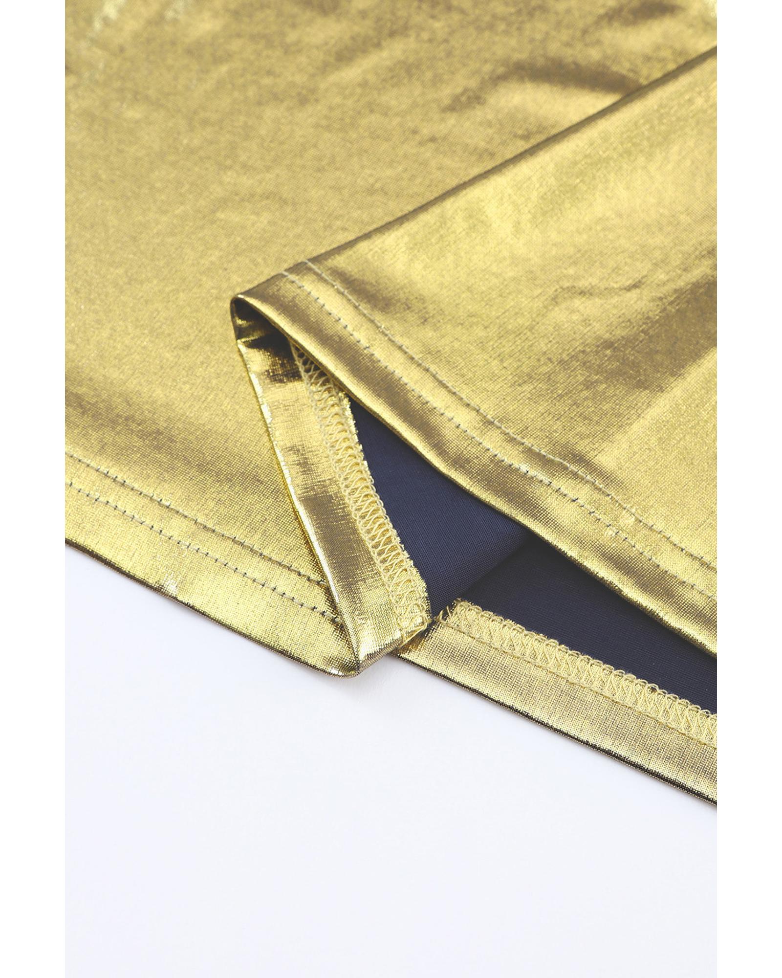 Gold Plus Size Floral Embroidered Short Sleeve Top - 2X