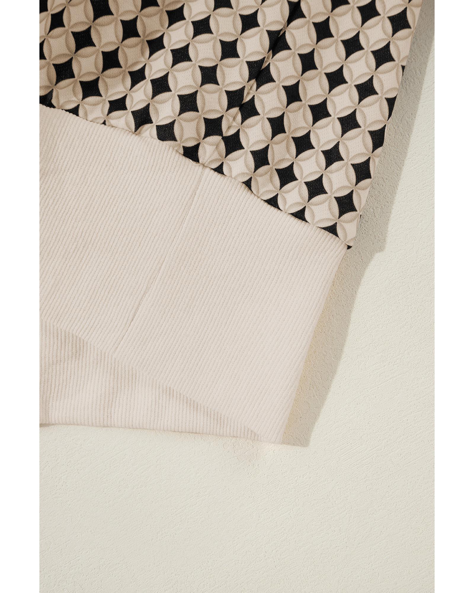 Black Plus Size Two Tone Contrast Collared Pullover Sweatshirt - 3X