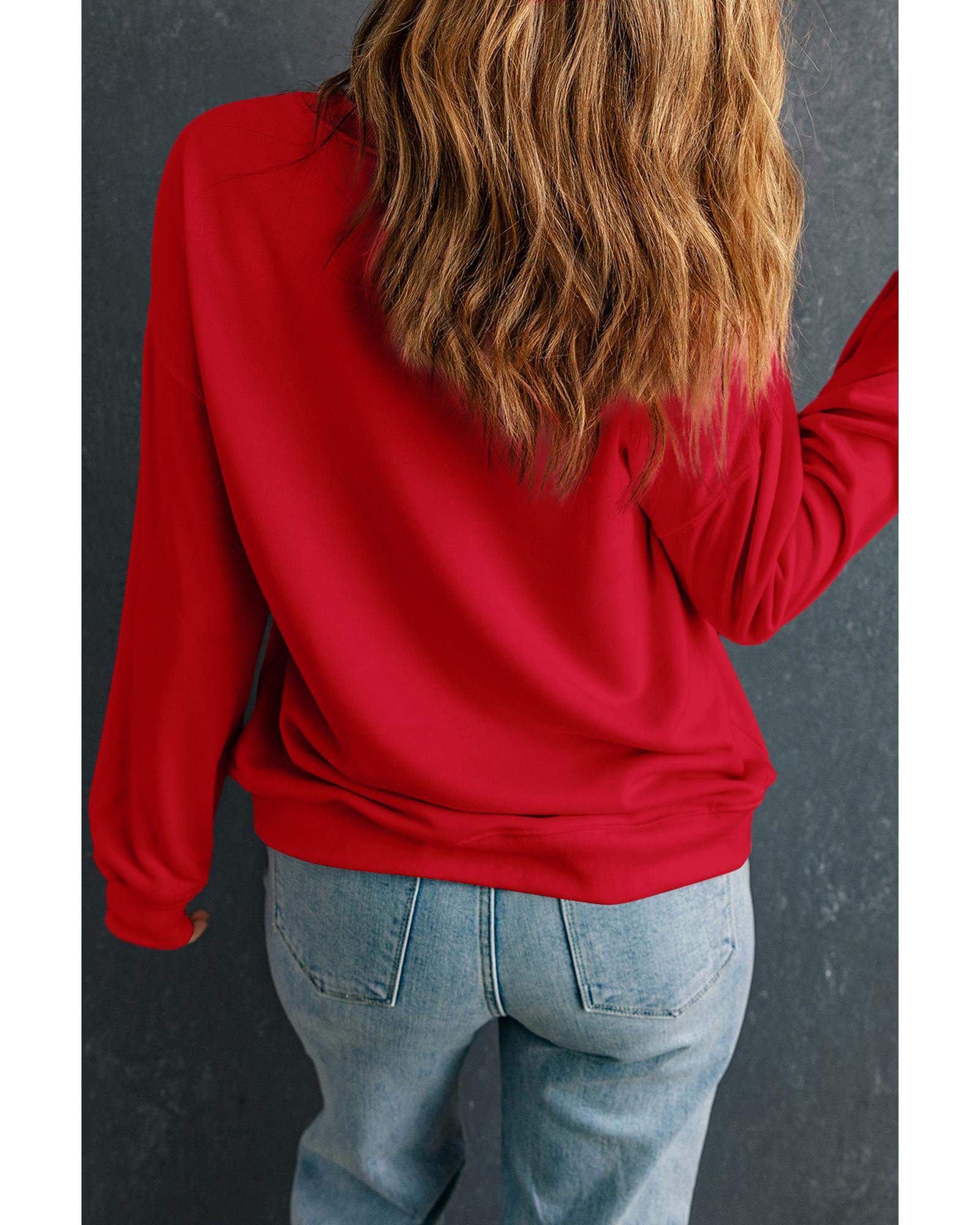 Racing Red Halloween Glitter Pumpkin Pattern Plus Size Sweatshirt - 2X
