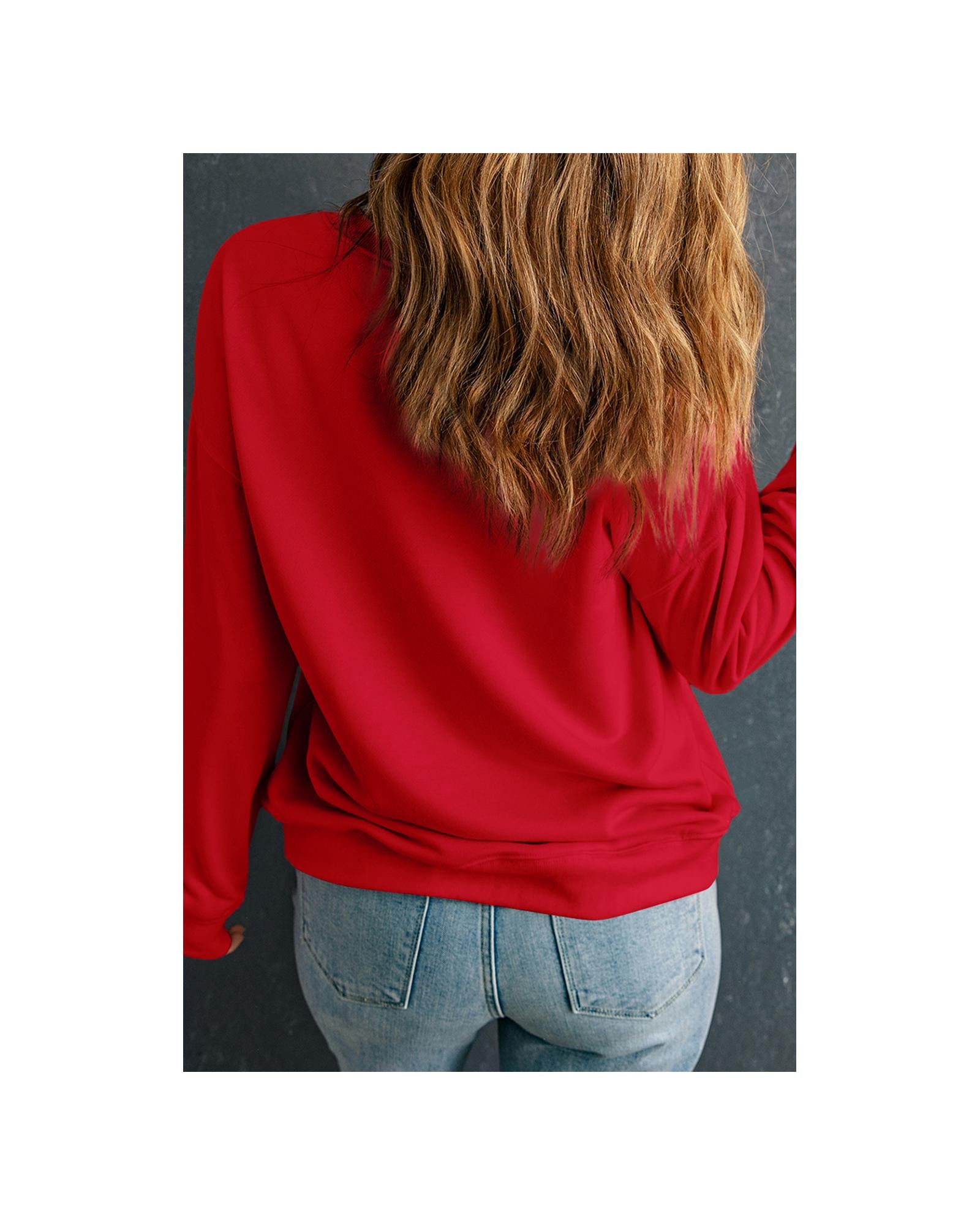 Racing Red Nutcracker Merry Christmas Printed Drop Shoulder Plus Size Sweatshirt - 2X
