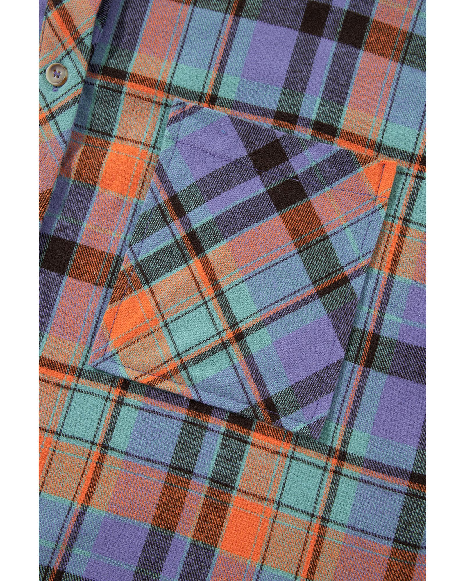 Orange Plus Size Plaid Print Buttoned Shirt - 1X