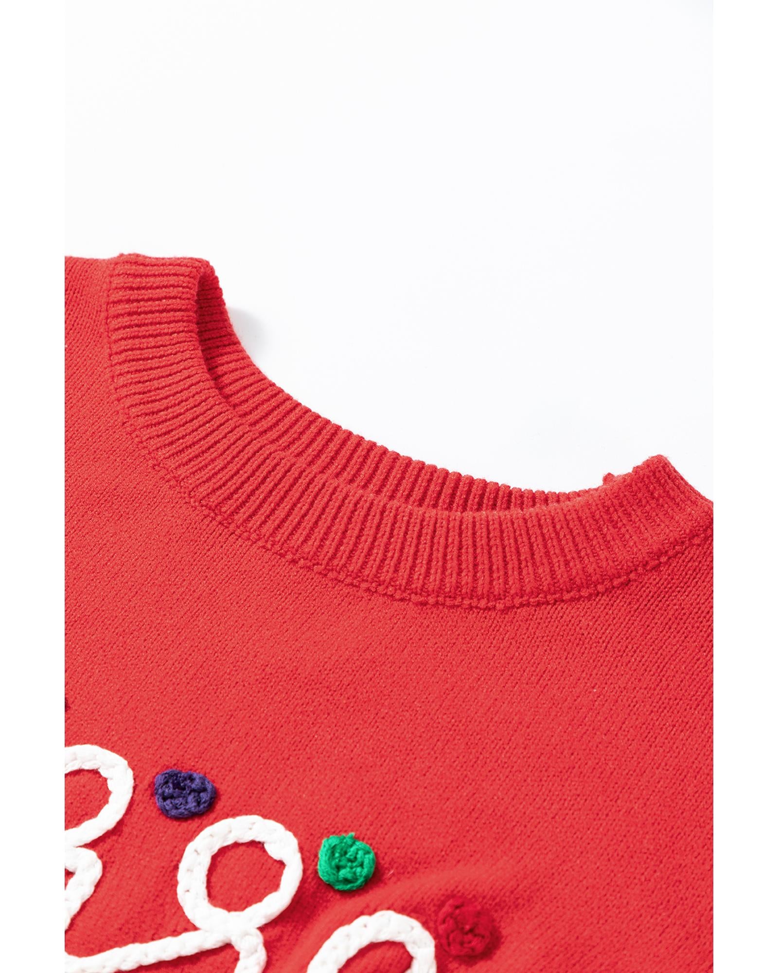 Fiery Red Merry Graphic Christmas Plus Size Sweater - 2X