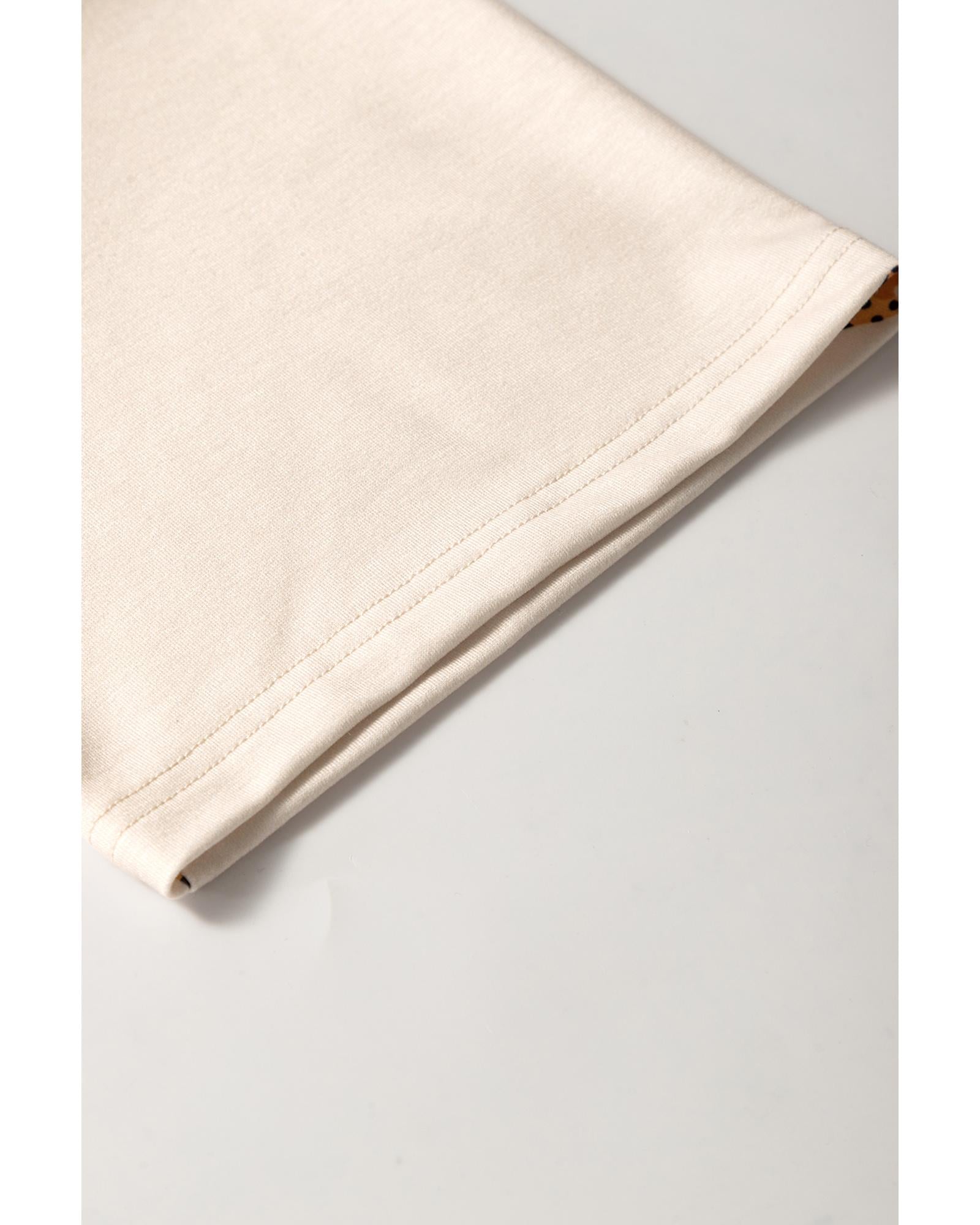 Apricot Plus Size Cheetah Print Side Pockets T Shirt Mini Dress - 2X