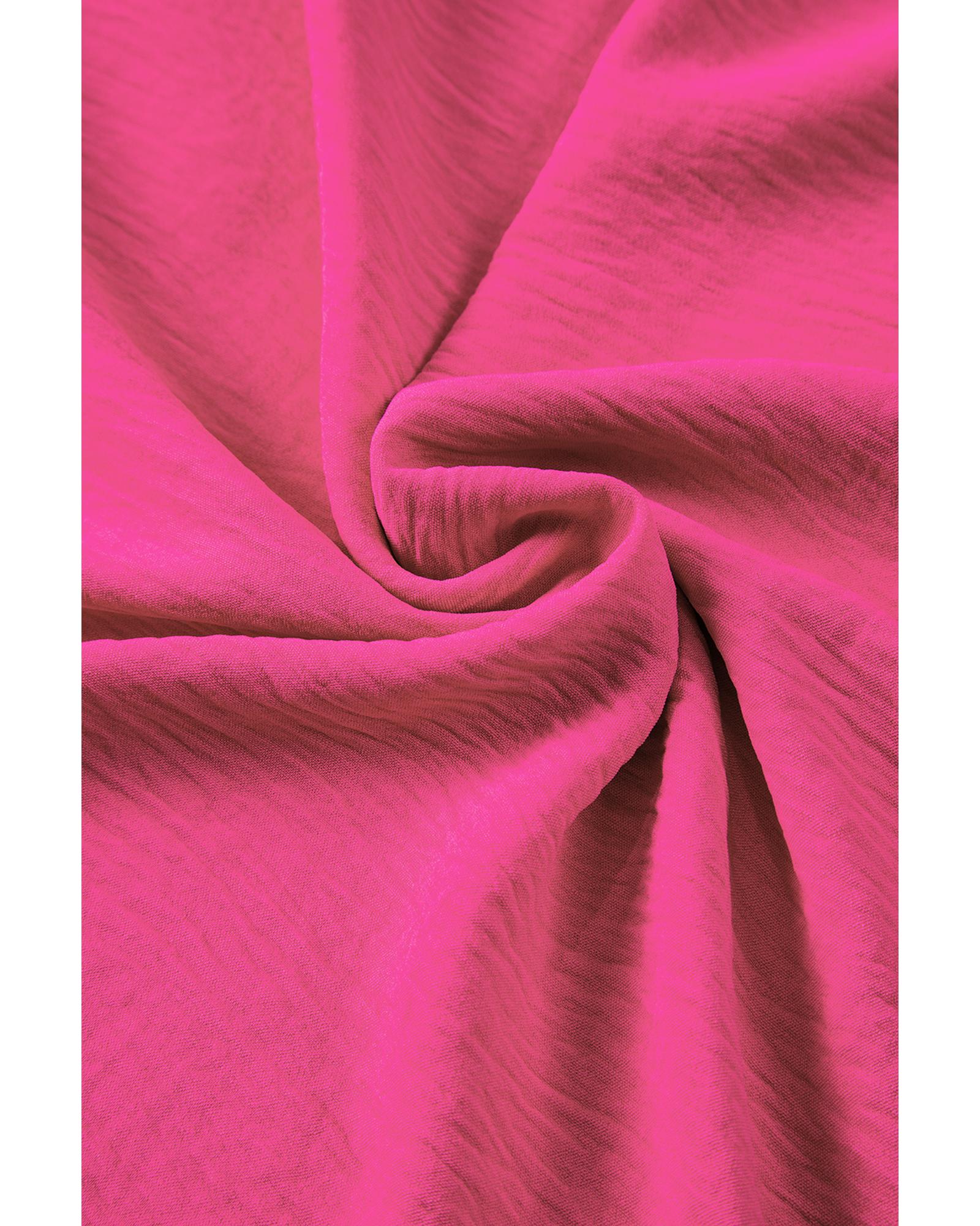 Strawberry Pink Solid Ruffled Sleeve Plus Size Mini Dress - 2X