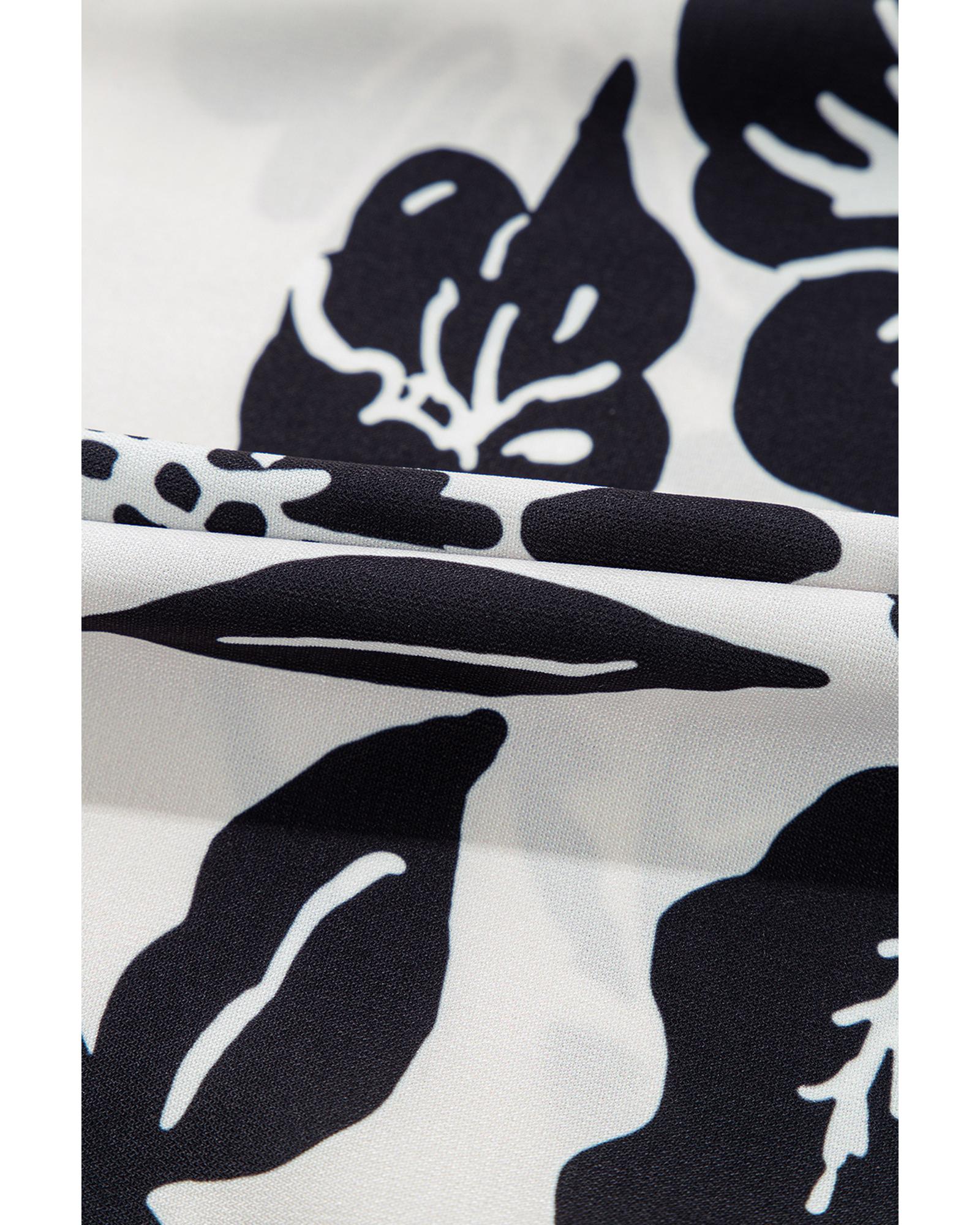 Black Floral Print Tiered Frilled Half Sleeve Plus Size Mini Dress - 3X