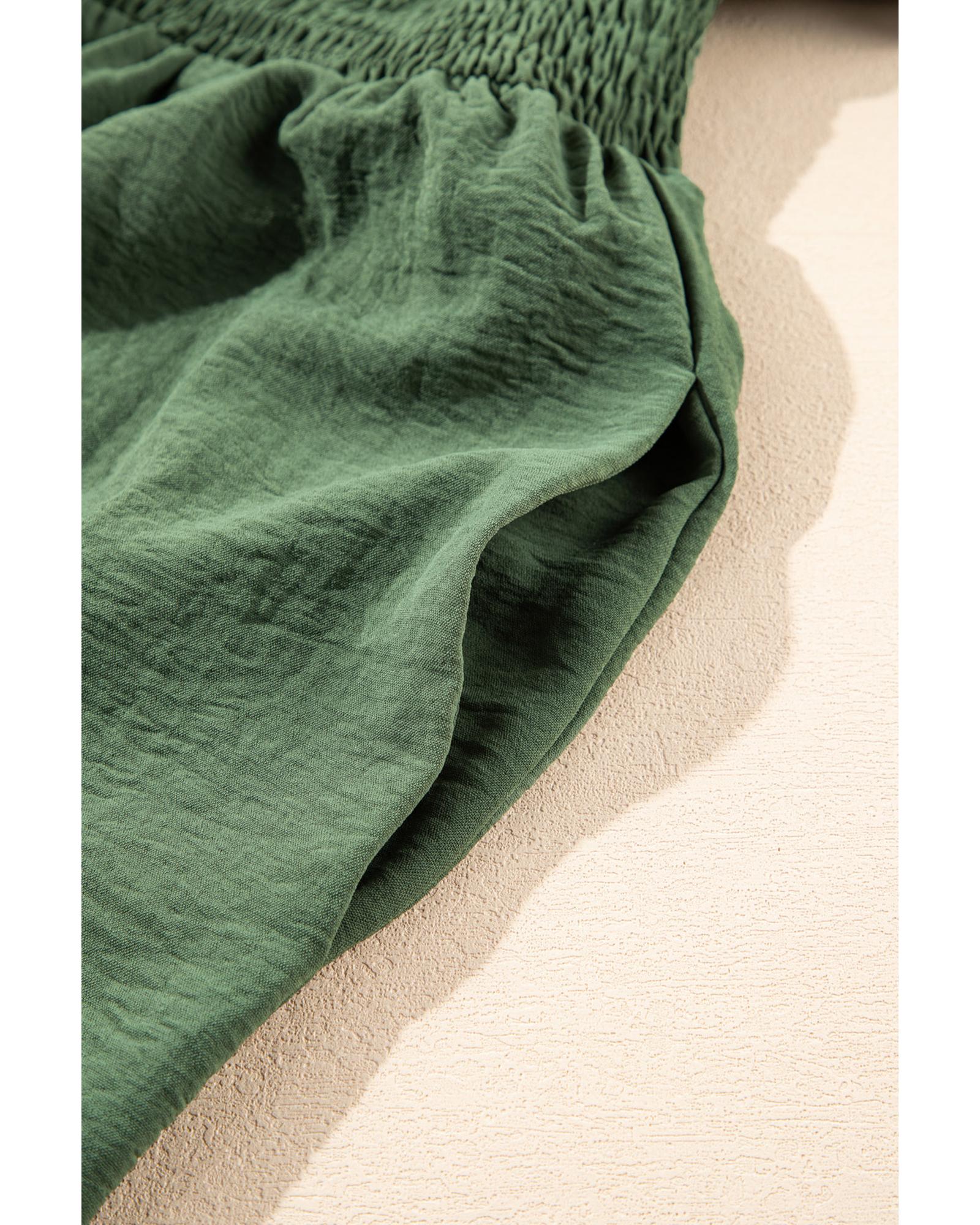 Four Leaf Clover Surplice Neckline Shirred High Waist Plus Size Maxi Dress - 4X