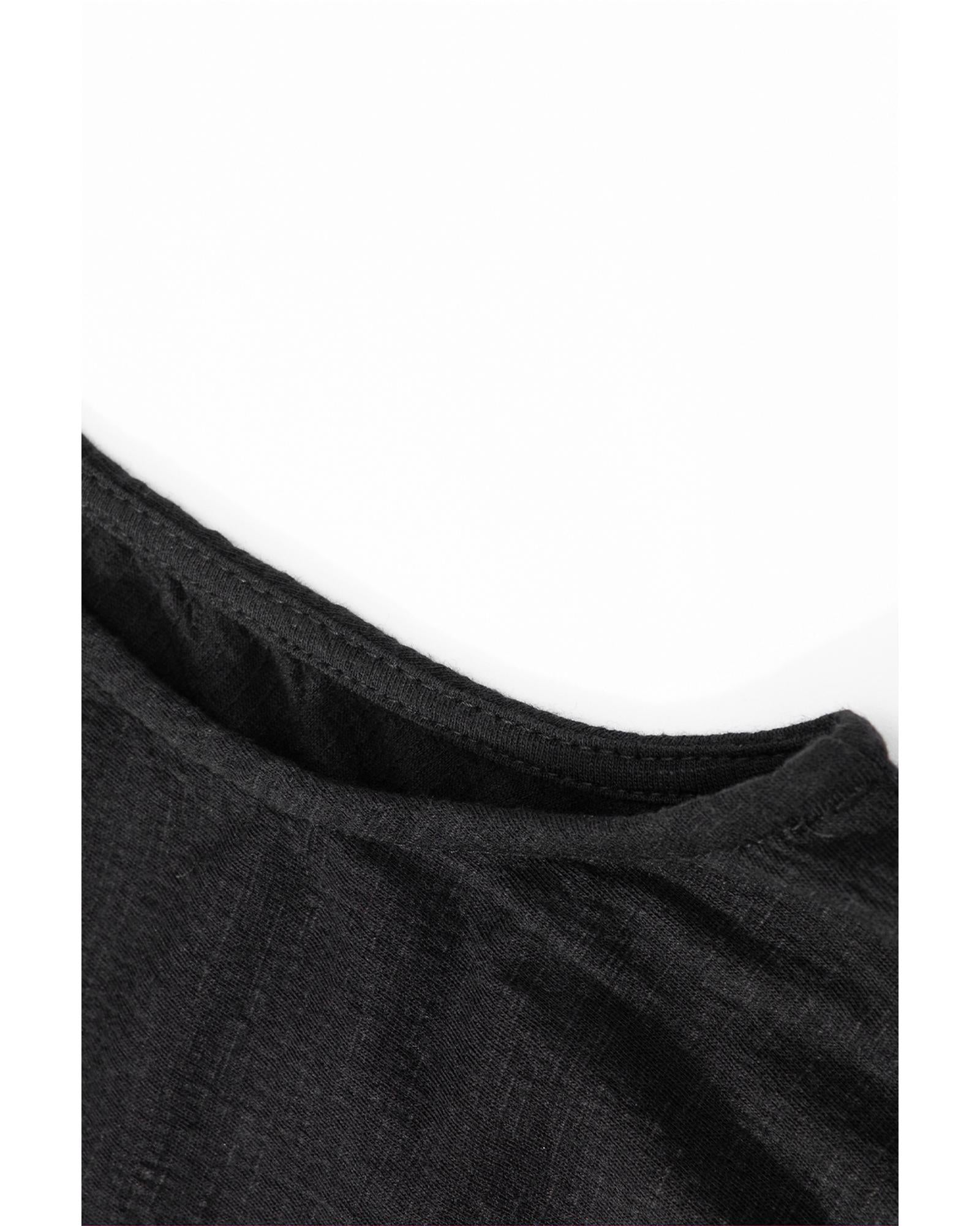 Black Plus Smocked High Waist Sleeveless V Neck Jumpsuit - 3X