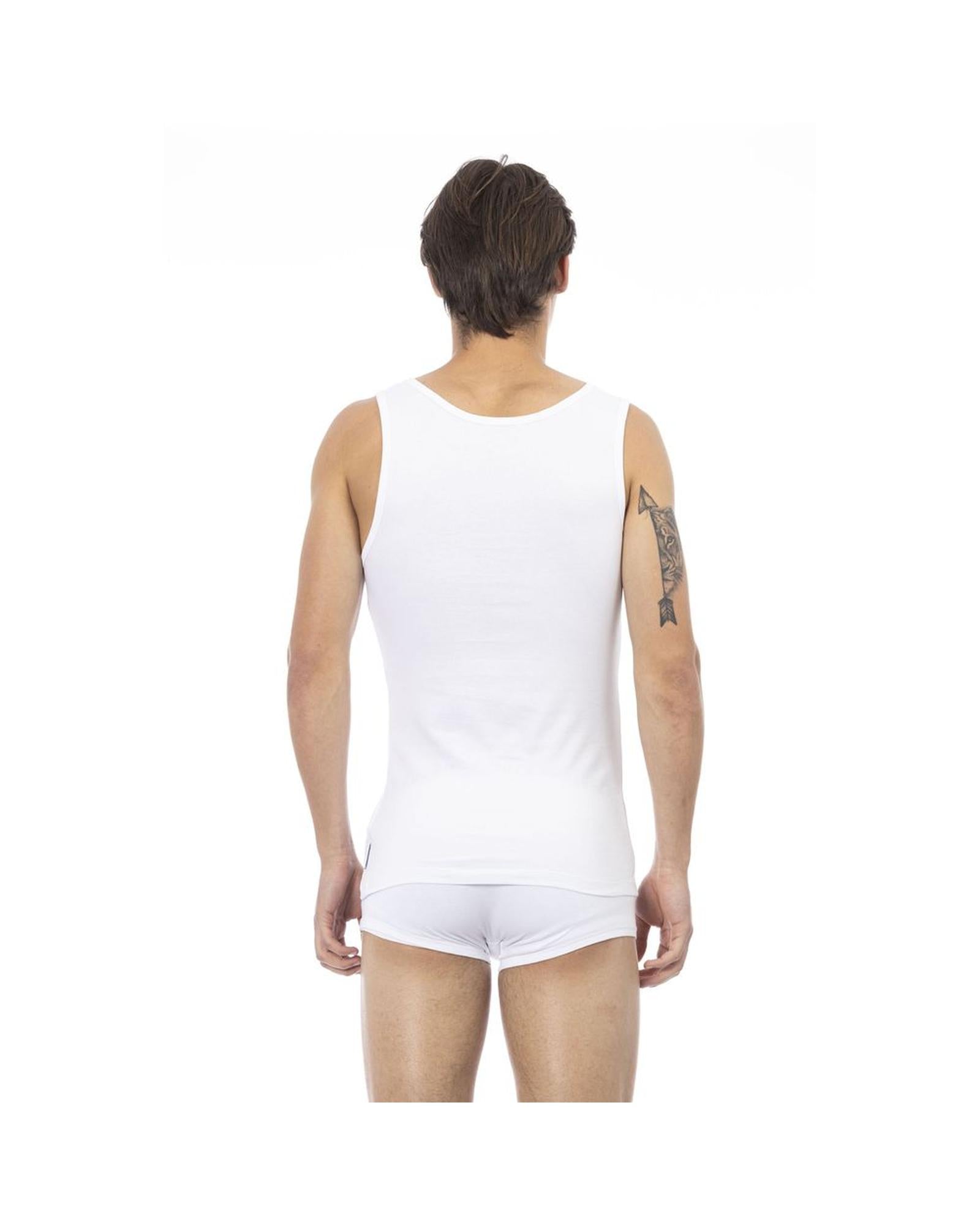 Stretch Cotton Logoed Shoulder Pad Mens Tank Top L Men