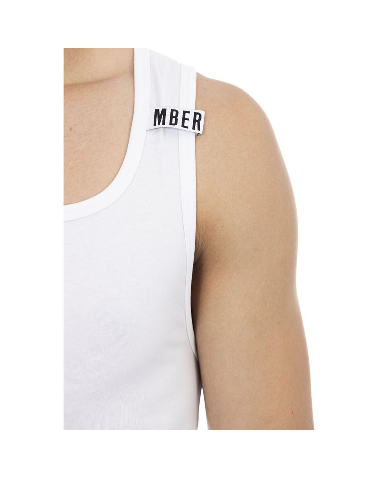 Stretch Cotton Logoed Shoulder Pad Mens Tank Top L Men