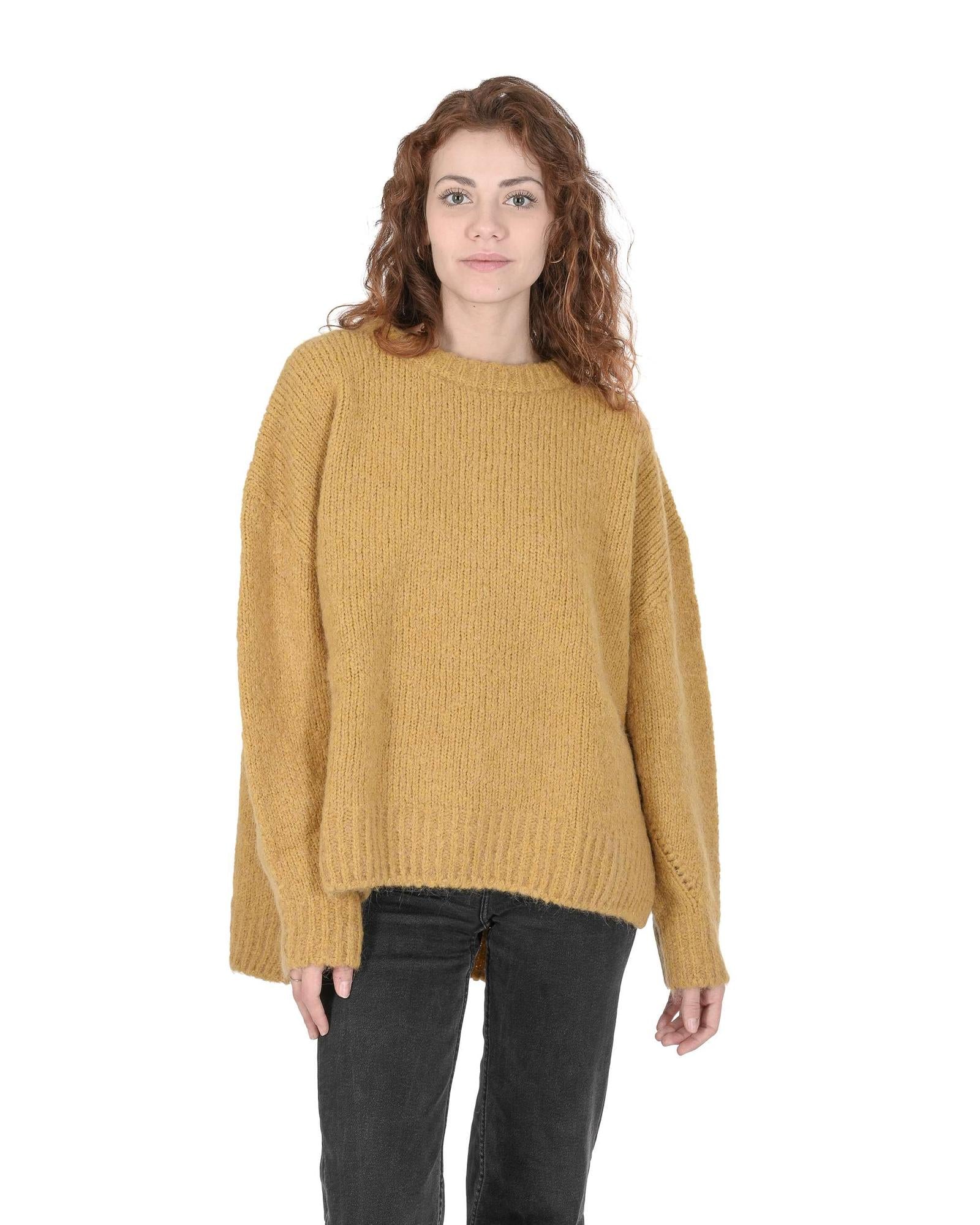 Hugo Boss Women's Dark Yellow Alpaca Blend Sweater in Yellow - XL